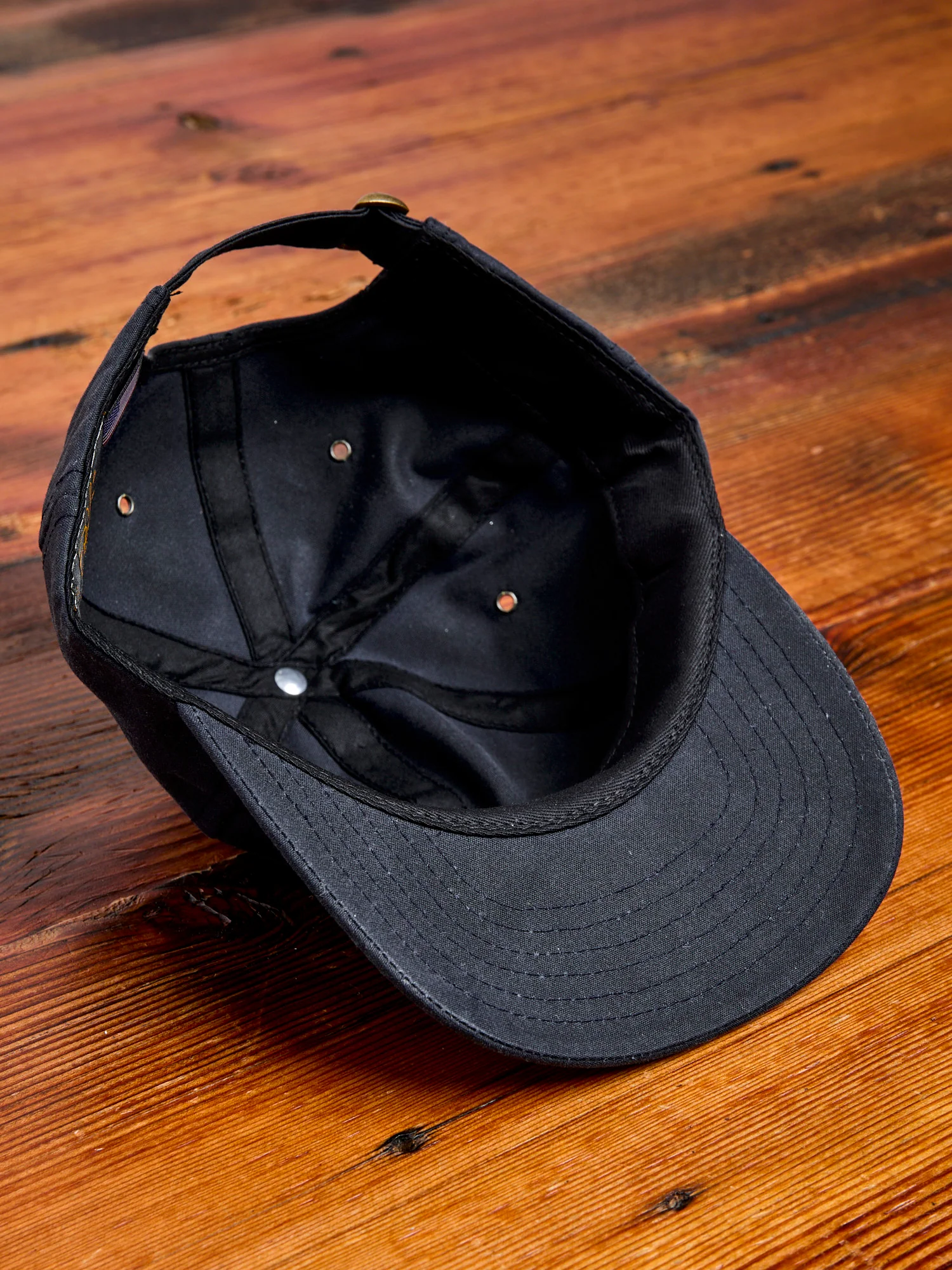Baseball Hat in Wax Cotton Navy - Image 5