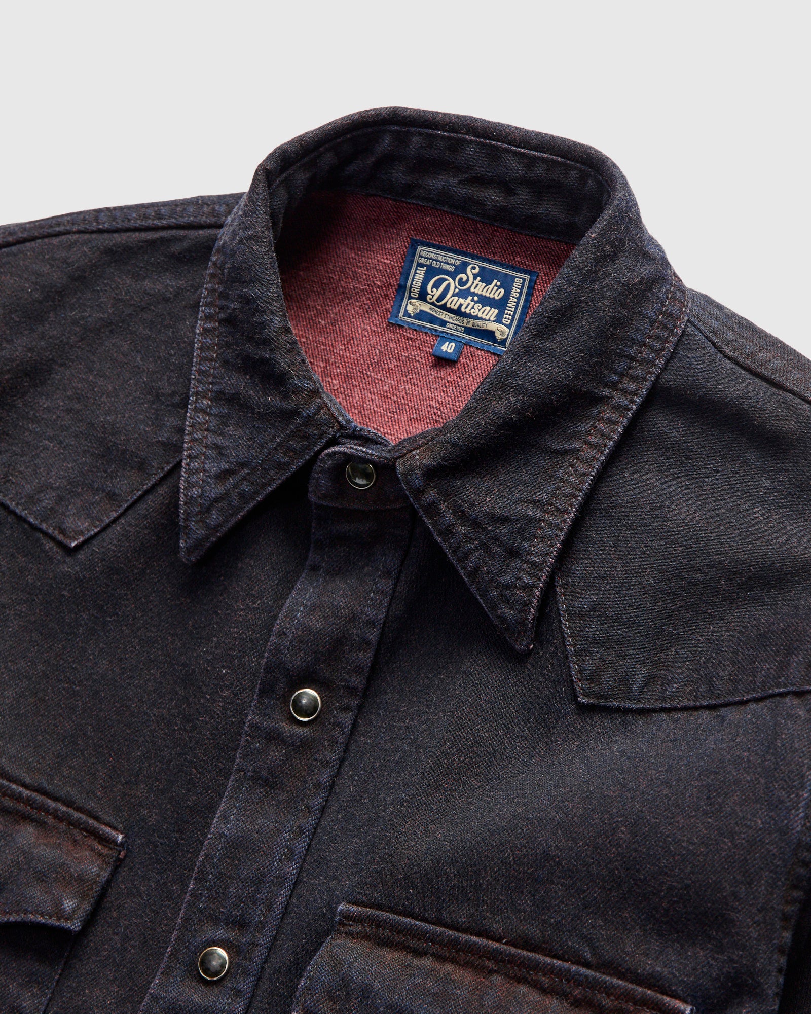 "Bengala" Western Shirt in Indigo Red - Image 3