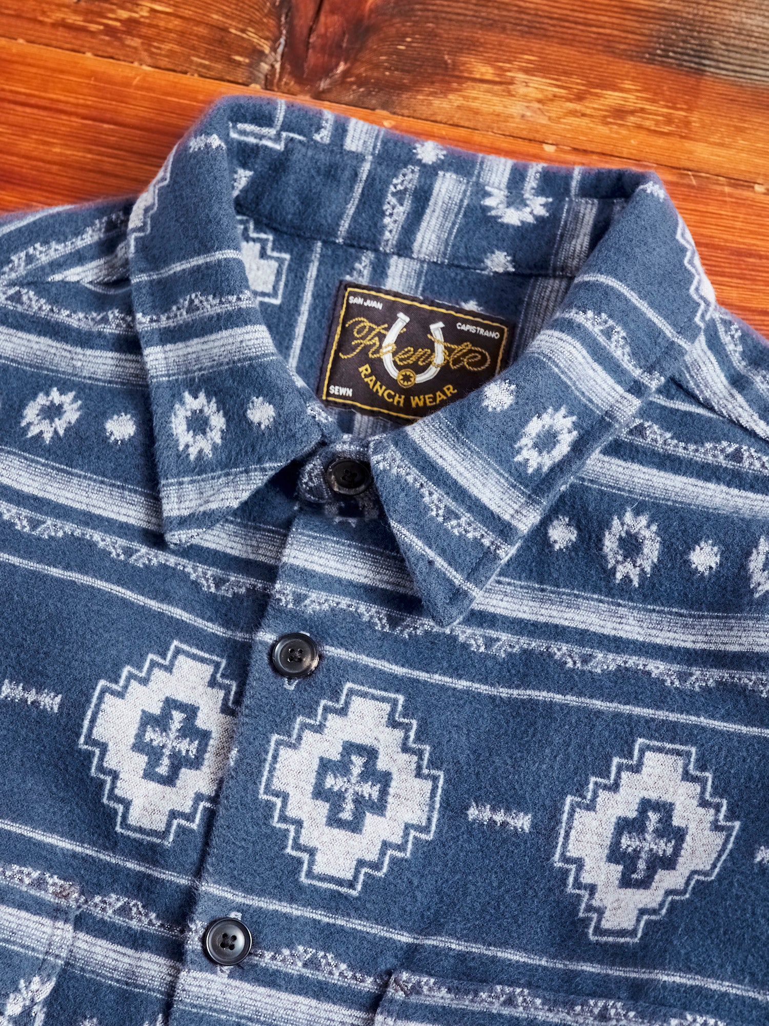 Benson Flannel Work Shirt in Blue Southwest - Image 3