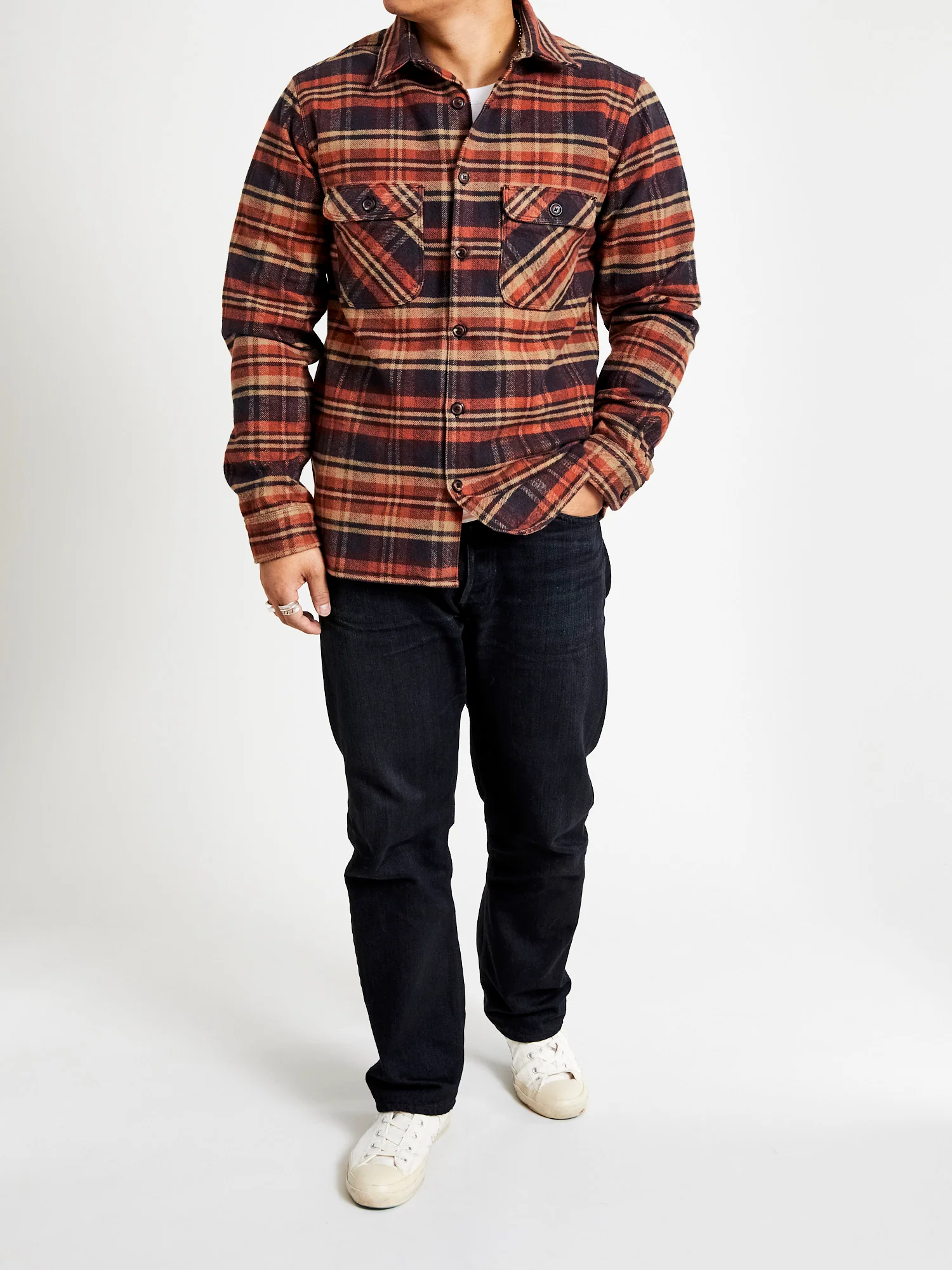Benson Flannel Work Shirt in Picante - Image 9