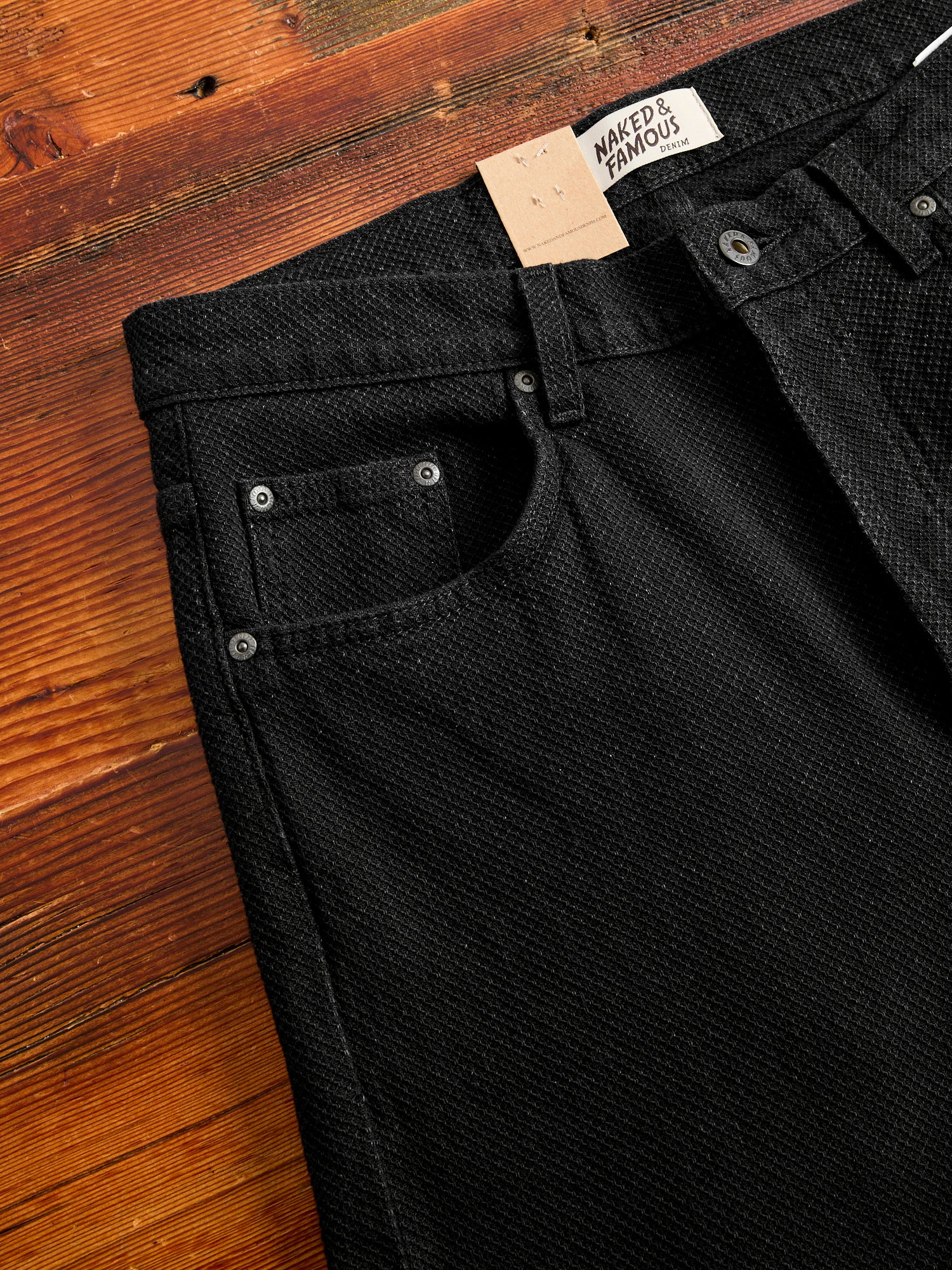 "Black Kikko" 12.5oz Jacquard Denim - Weird Guy Fit - Image 4