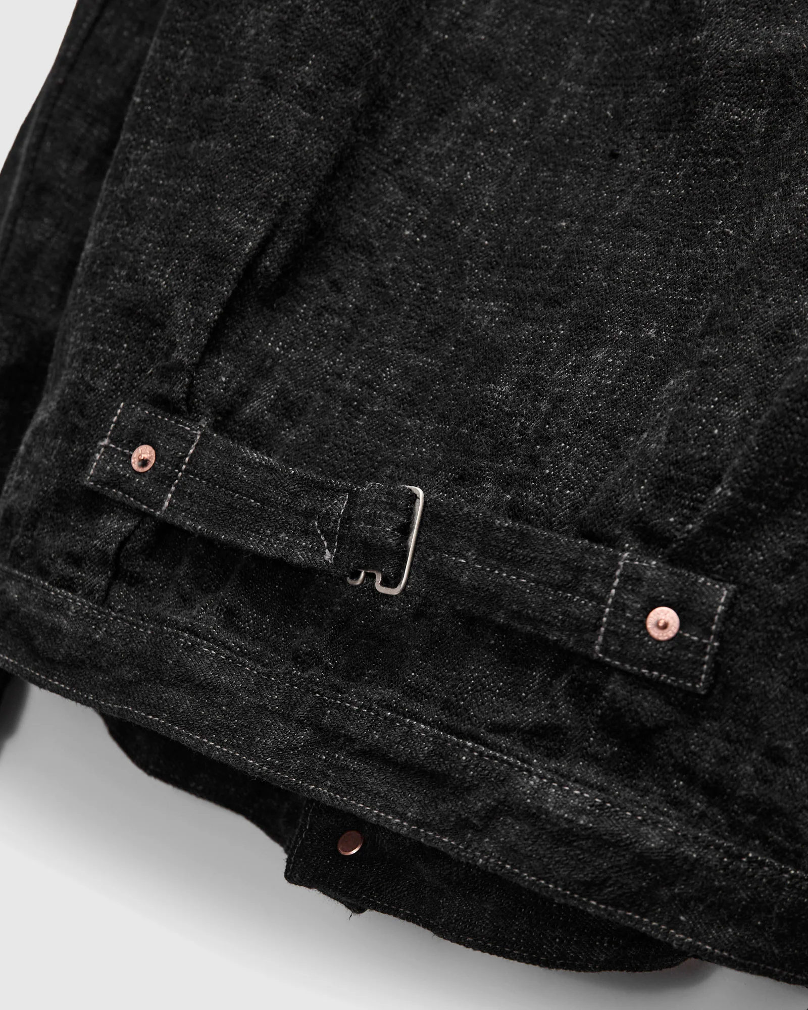 "Black Skein Dye" 15oz Black WWII Type-1 Selvedge Denim Jacket - Image 10