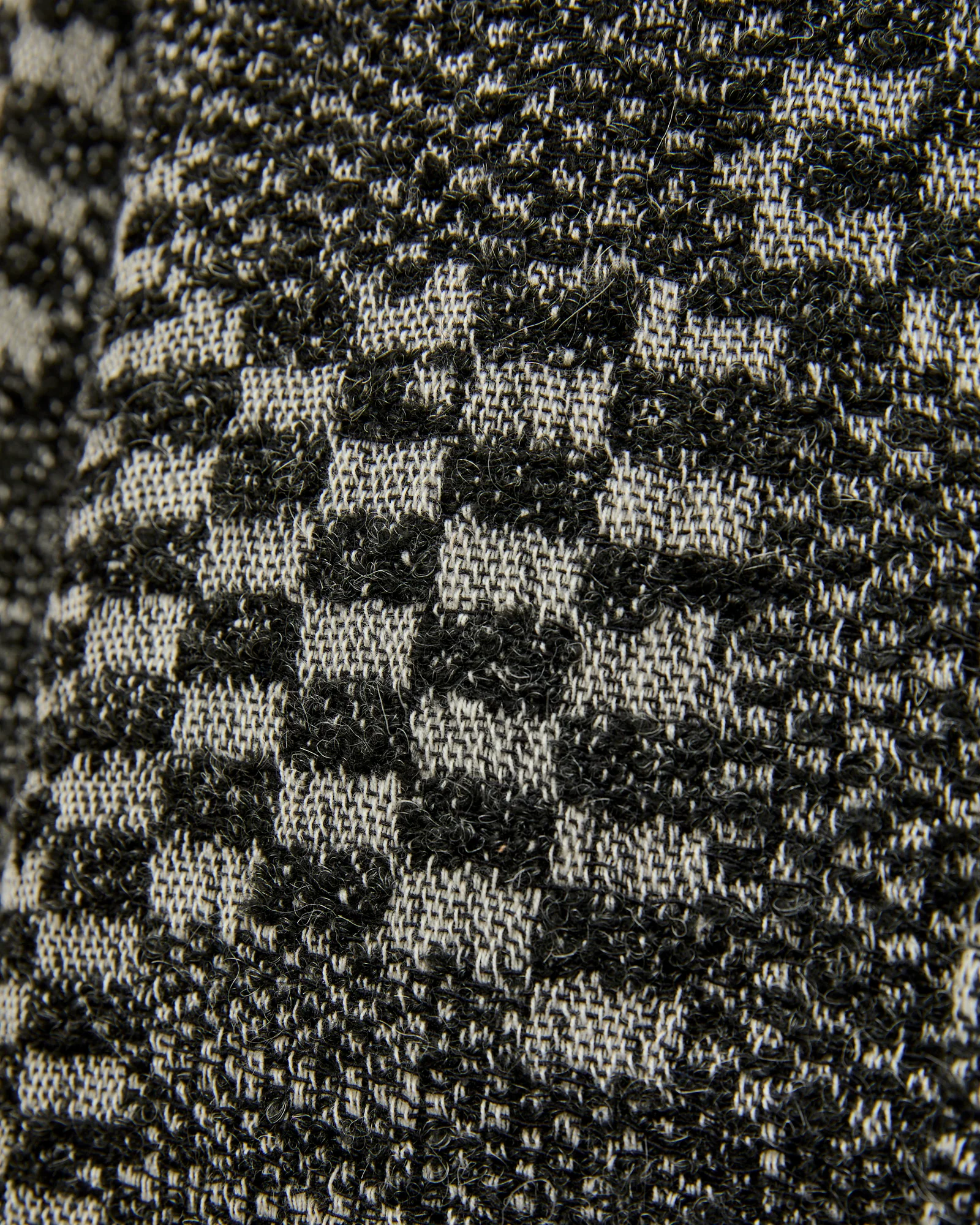 Block Pattern Knit Cardigan Sweater in Black White - Image 7