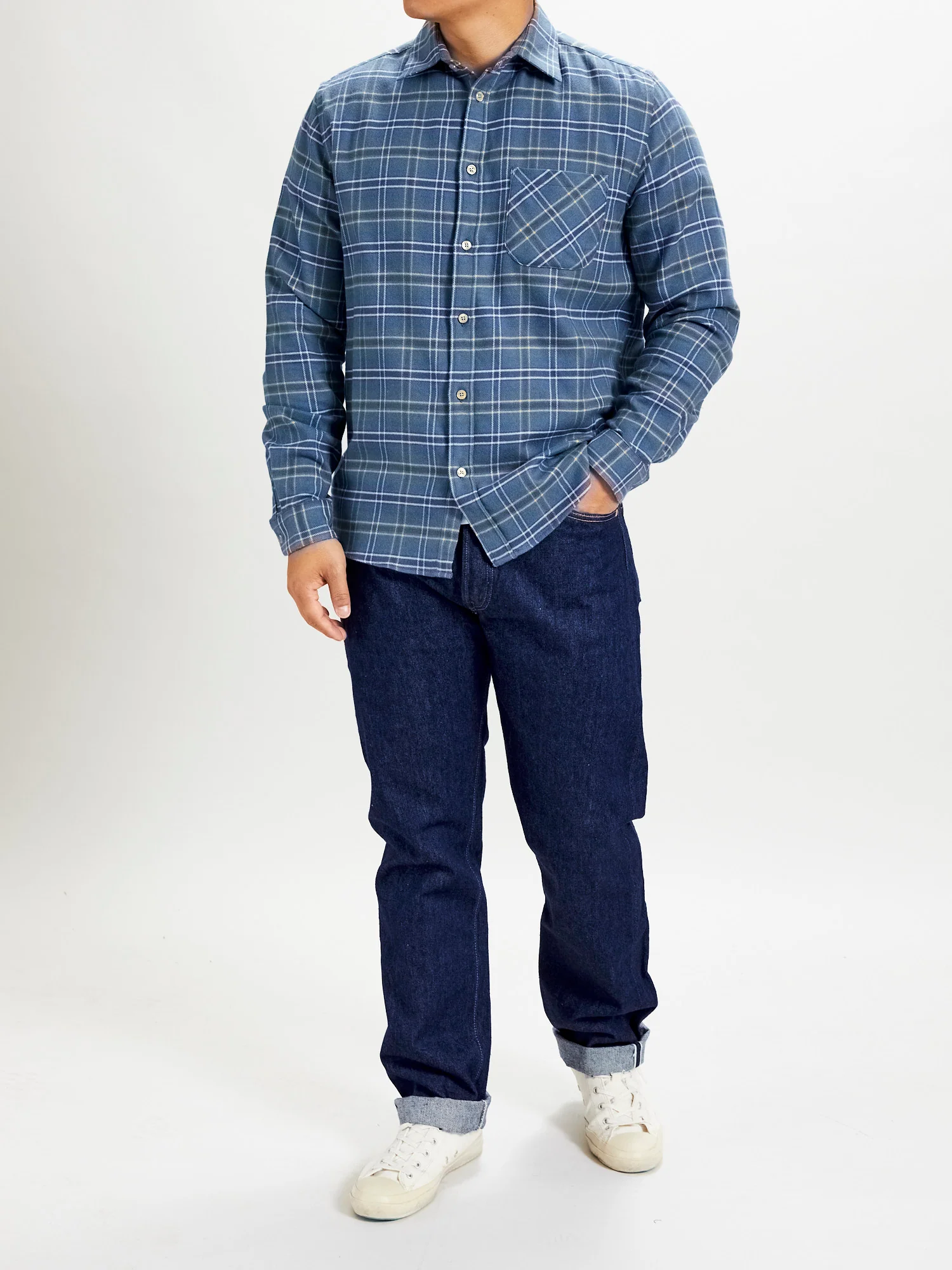 Blue Water Button-Up Shirt in Cerulean - Image 9