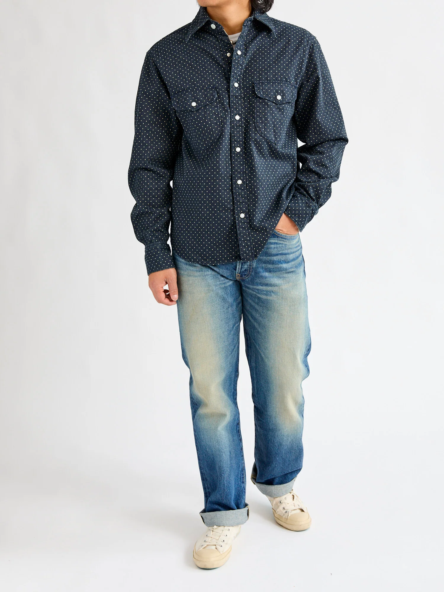 Bodie Shirt in Polkadot Denim - Image 10