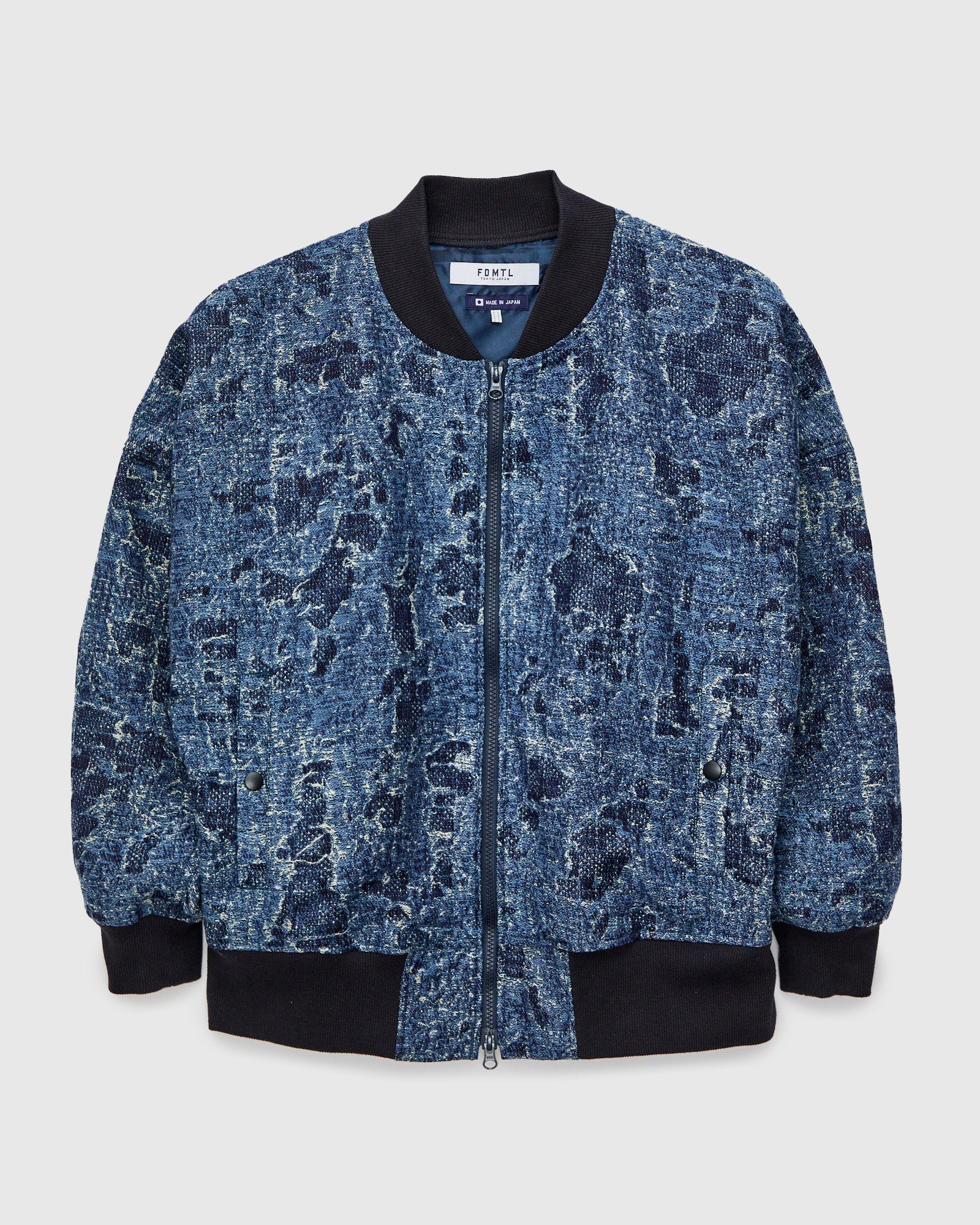Boro Jacquard Bomber Jacket in Indigo