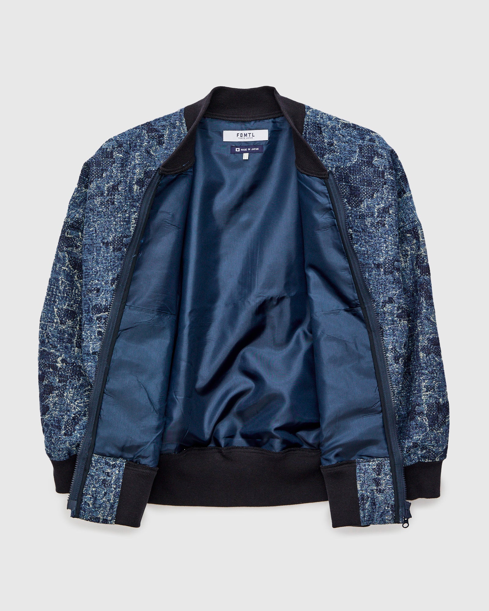 Boro Jacquard Bomber Jacket in Indigo - Image 3