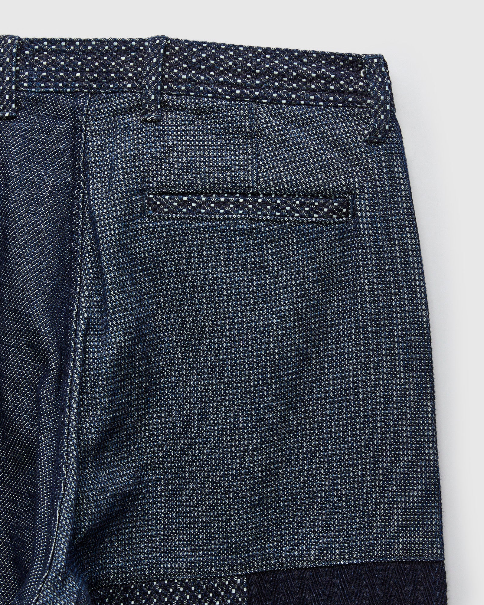 Boro Patchwork Wide Pants in Rinsed Indigo - Image 3