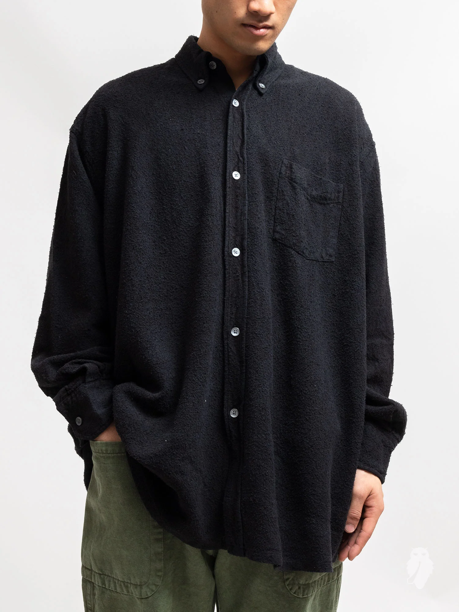Borrowed Shirt in Washed Black Heavy Noil - Image 2
