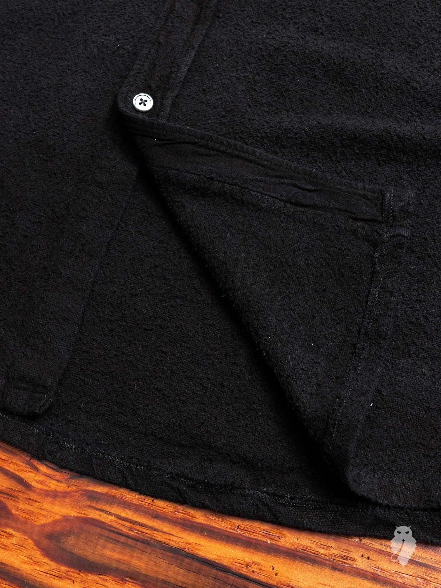 Borrowed Shirt in Washed Black Heavy Noil - Image 8