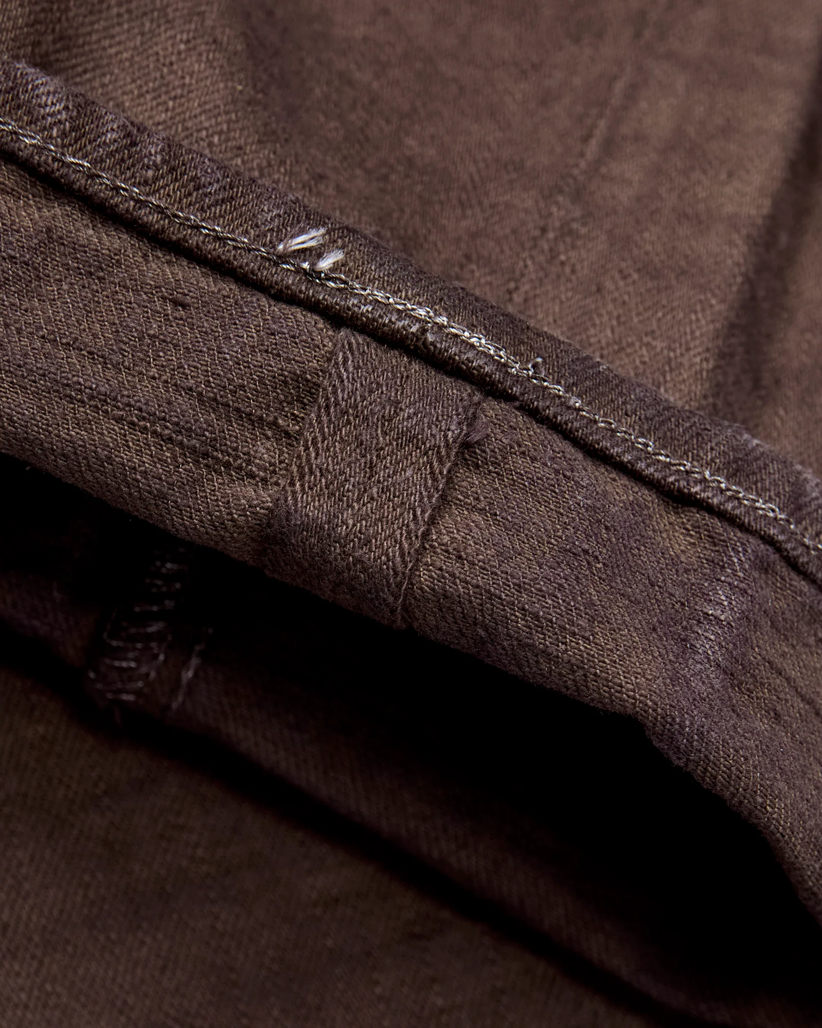BOS710XX-KU "Shizen" 18oz Kuri Chestnut Selvedge Denim - Slim Straight Fit - Image 11