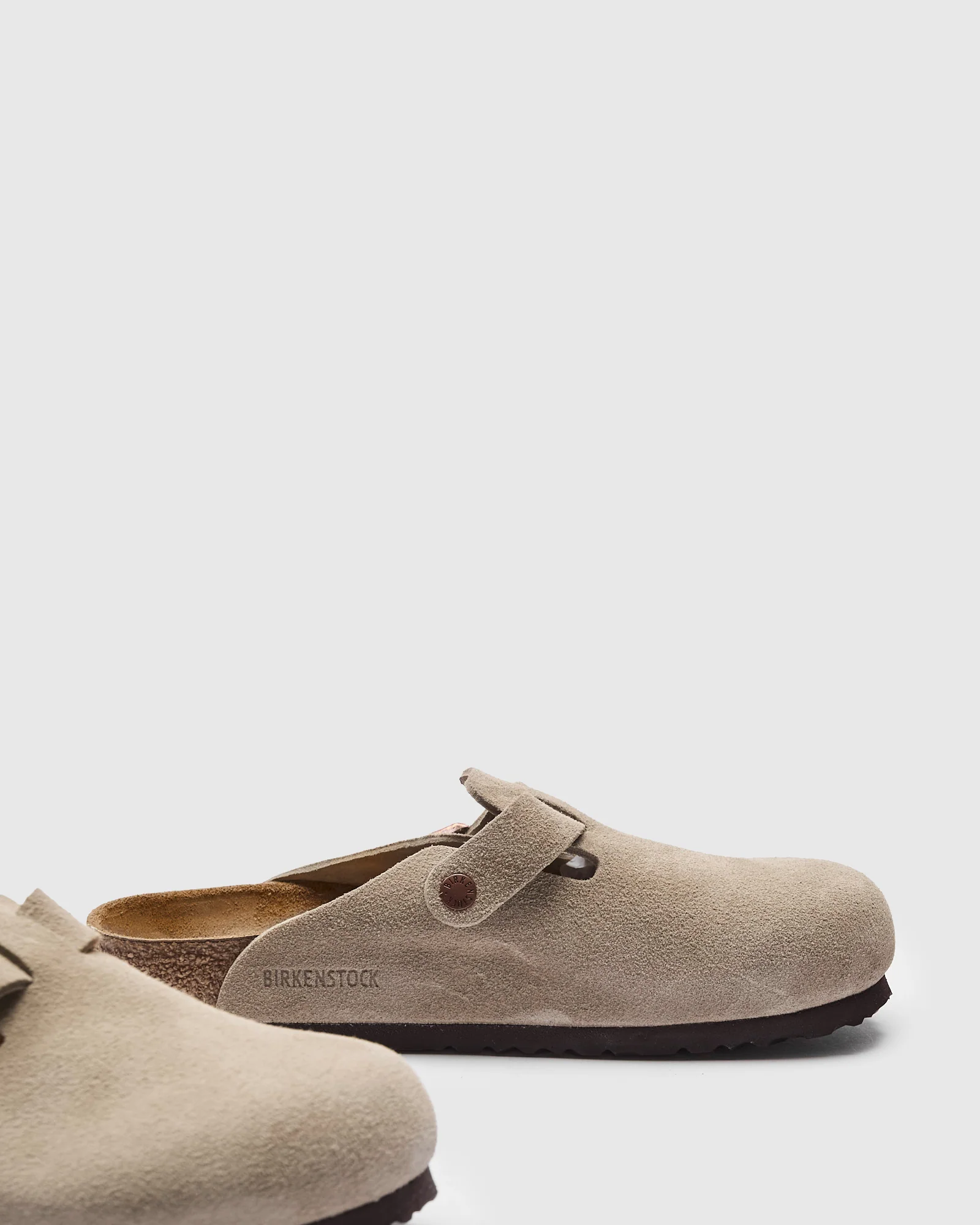 Boston Clog in Taupe Suede SFB - Image 4