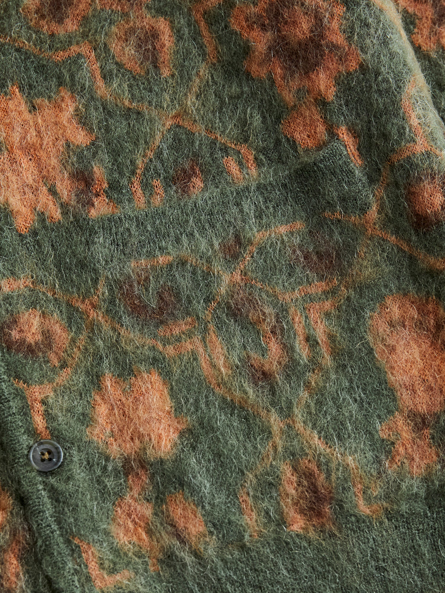 Botanical Pattern Jacquard Cardigan in Olive - Image 4