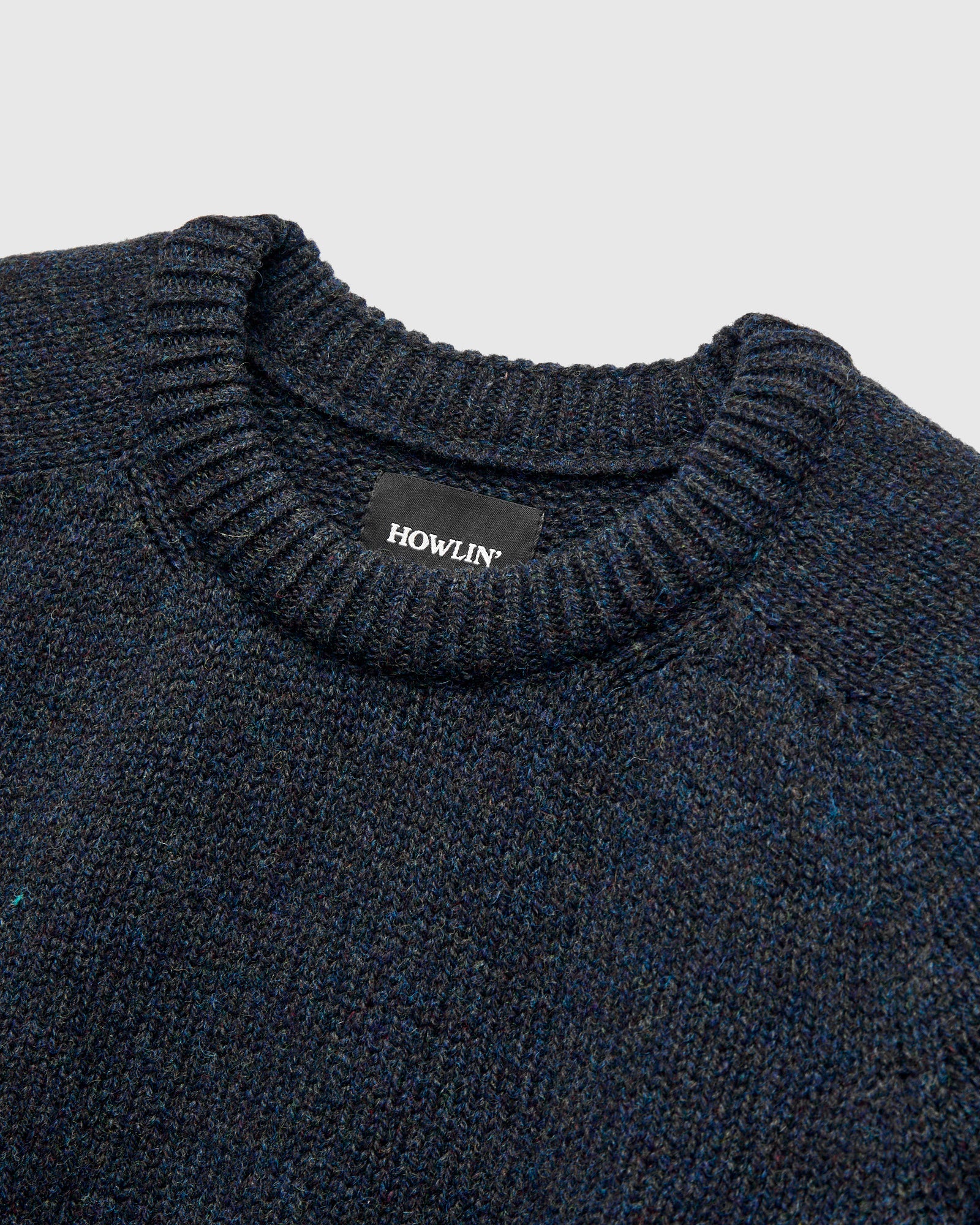 "Boxy Space Knit" Wool Sweater in Storm - Image 4
