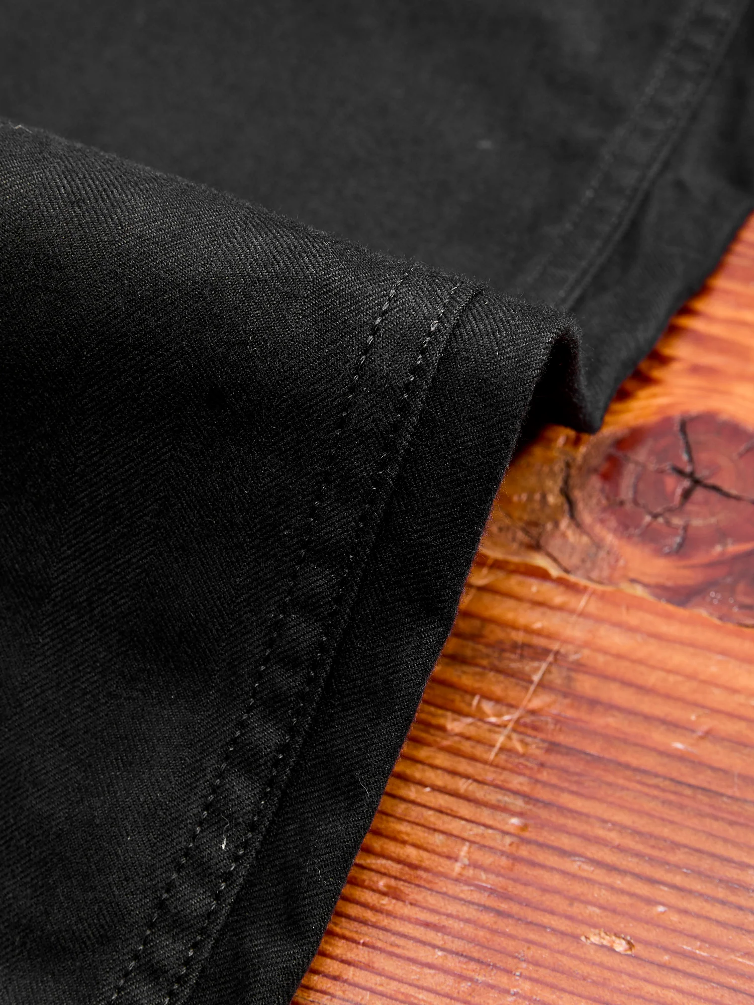 Brushed Herringbone Fatigue Pants in Black - Image 8