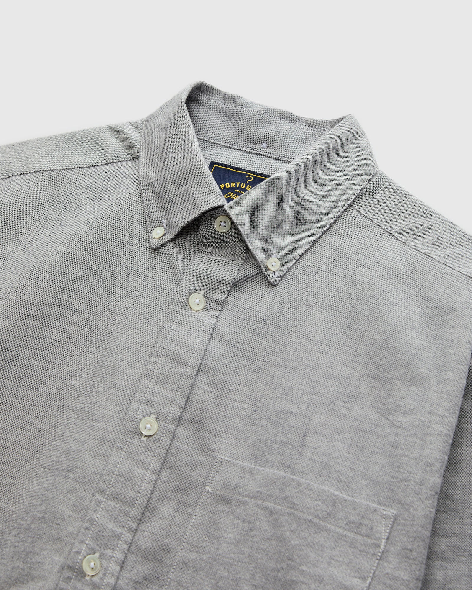 Brushed Oxford Button-Up Shirt in Blue - Image 4