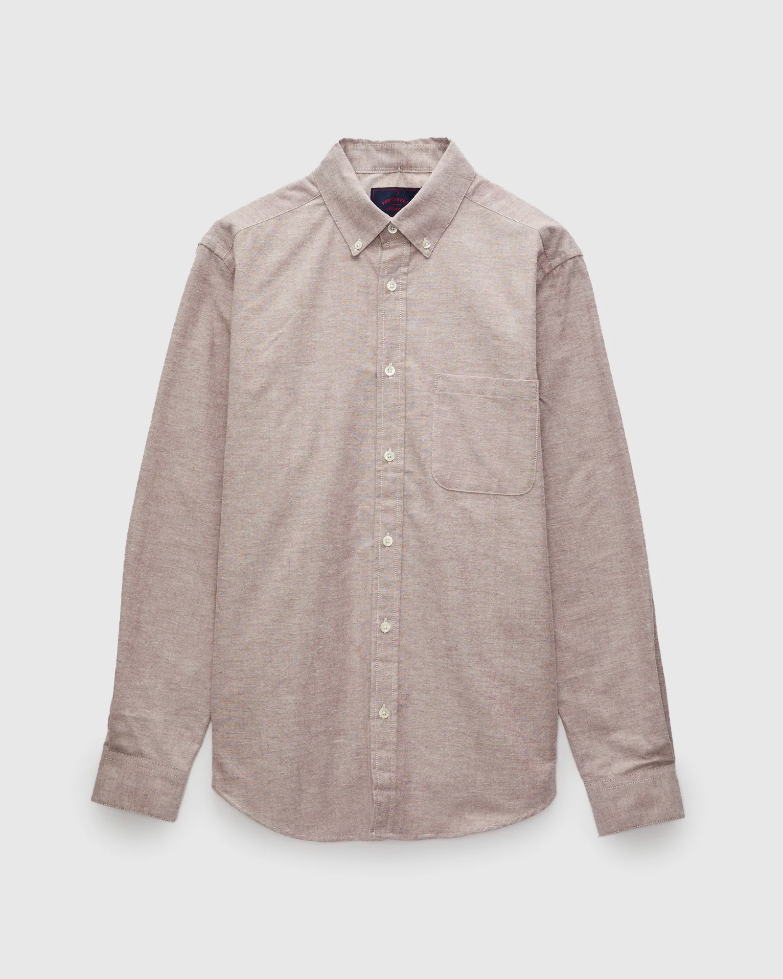 Brushed Oxford Button-Up Shirt in Bordeaux