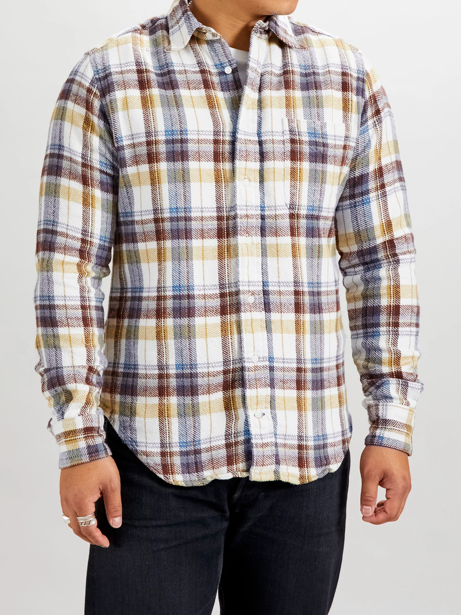 Brushed Triple-Yarn Flannel in White - Image 2