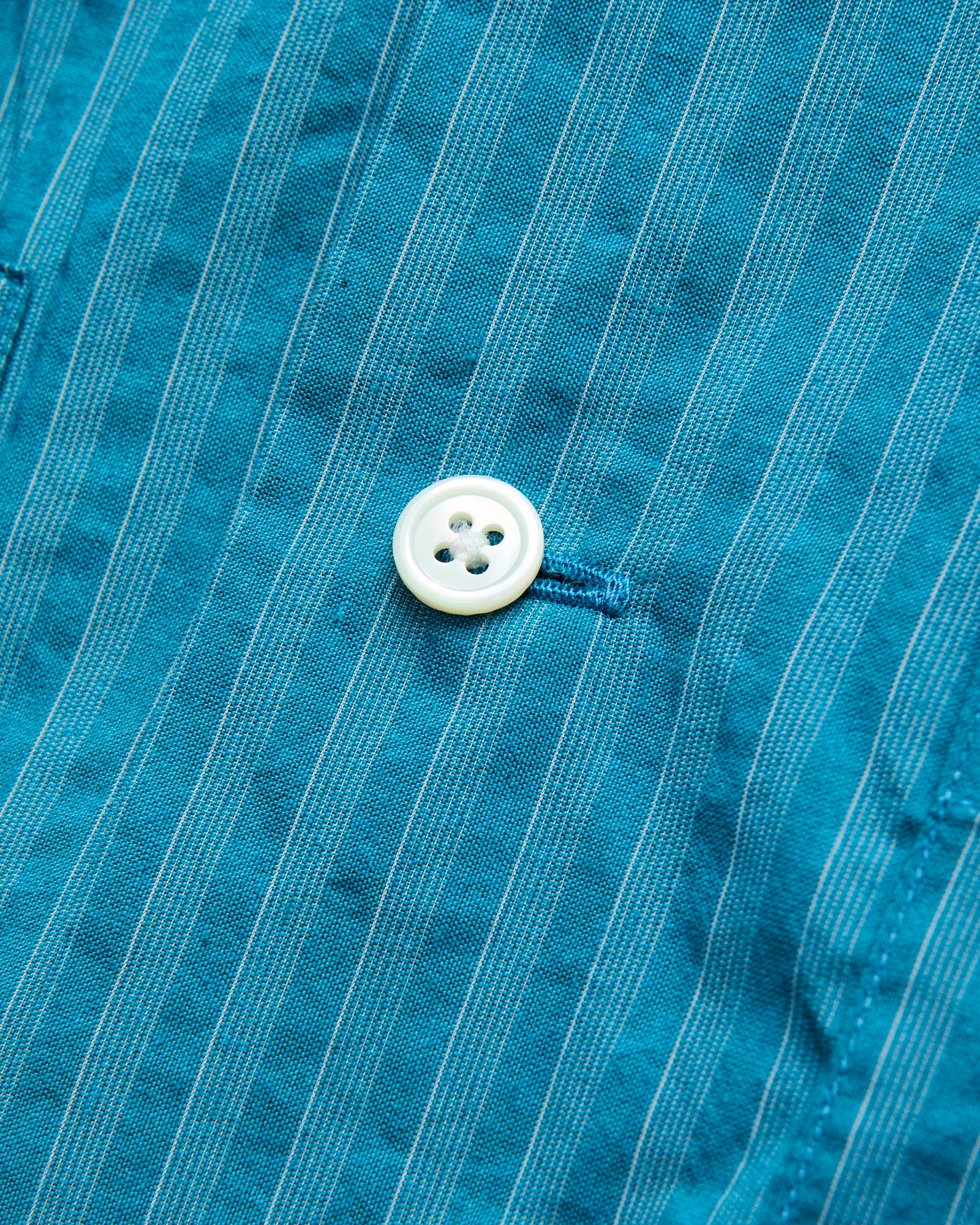 Bumpy Stripe Open Collar Shirt in Blue - Image 5