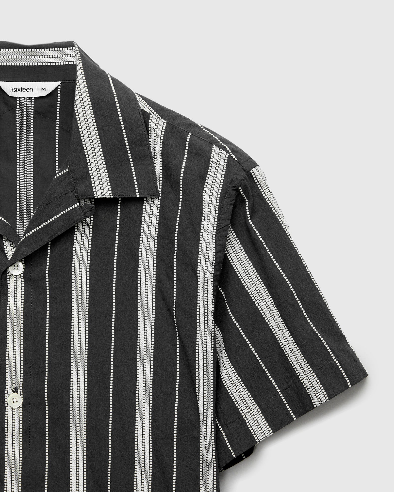Cabana Shirt in Black Ticking Stripe - Image 4