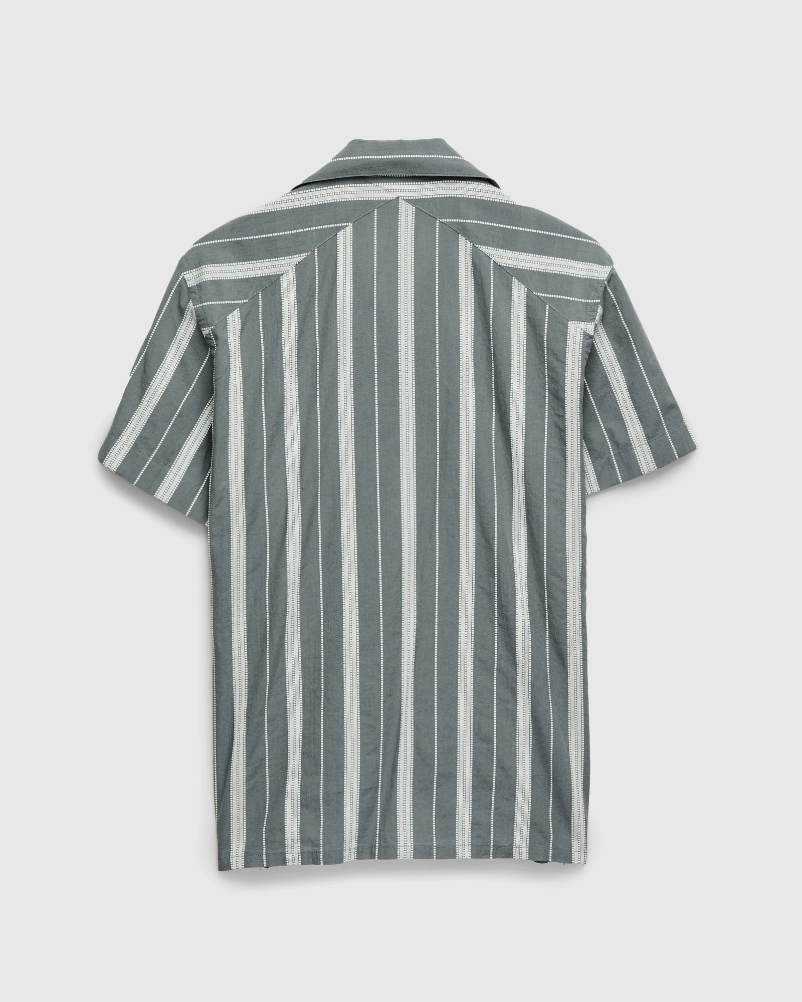 Cabana Shirt in Sage Ticking Stripe - Image 2