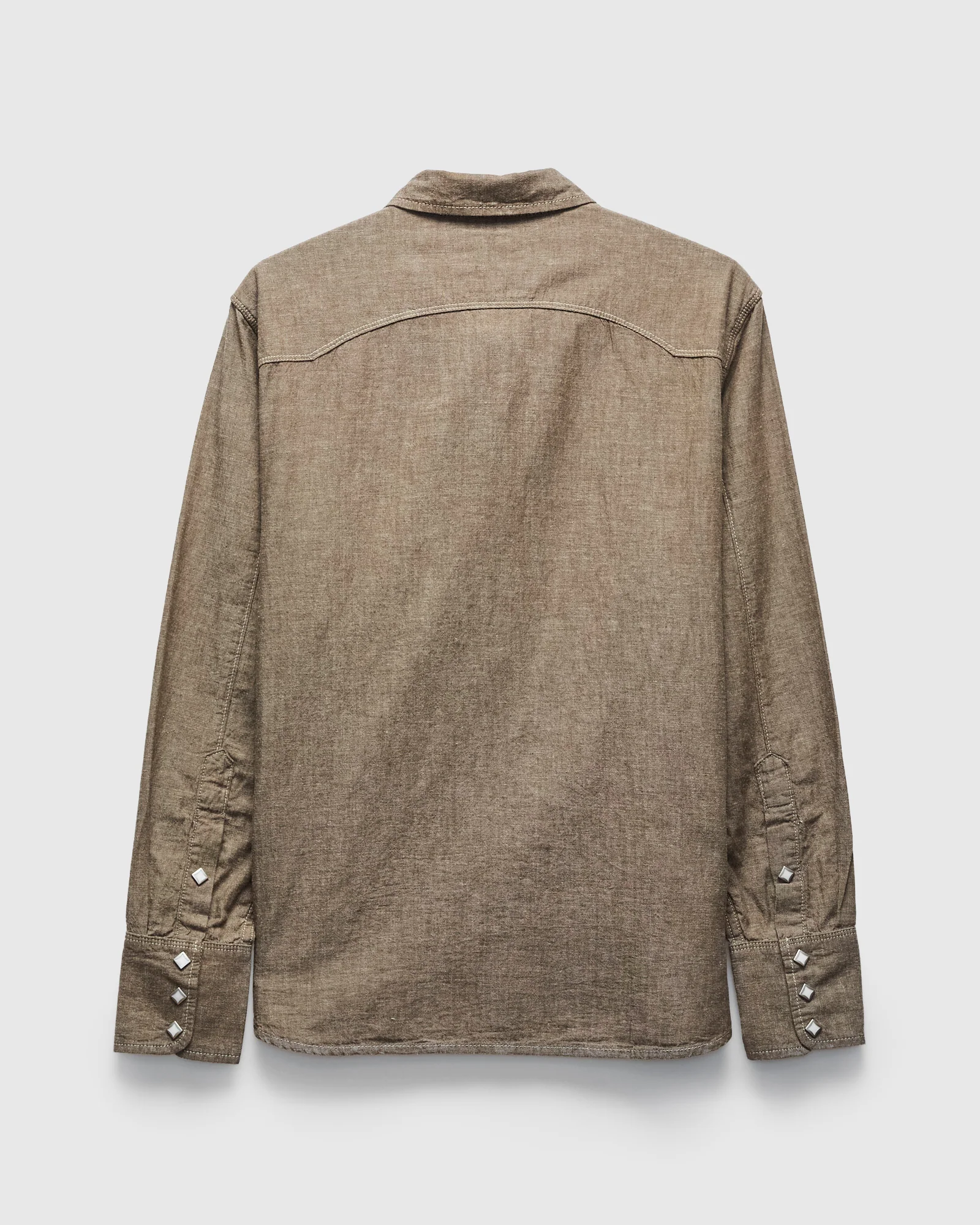 Calico Western Shirt in Dusty Brown - Image 2