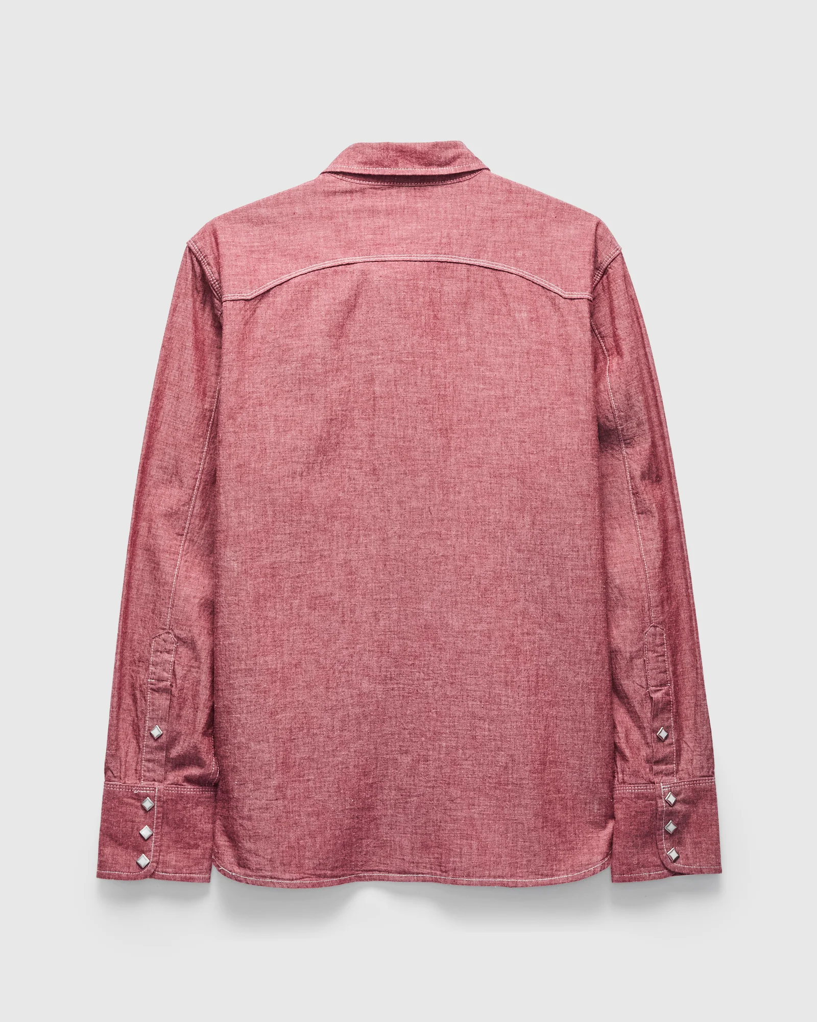 Calico Western Shirt in Dusty Red - Image 2