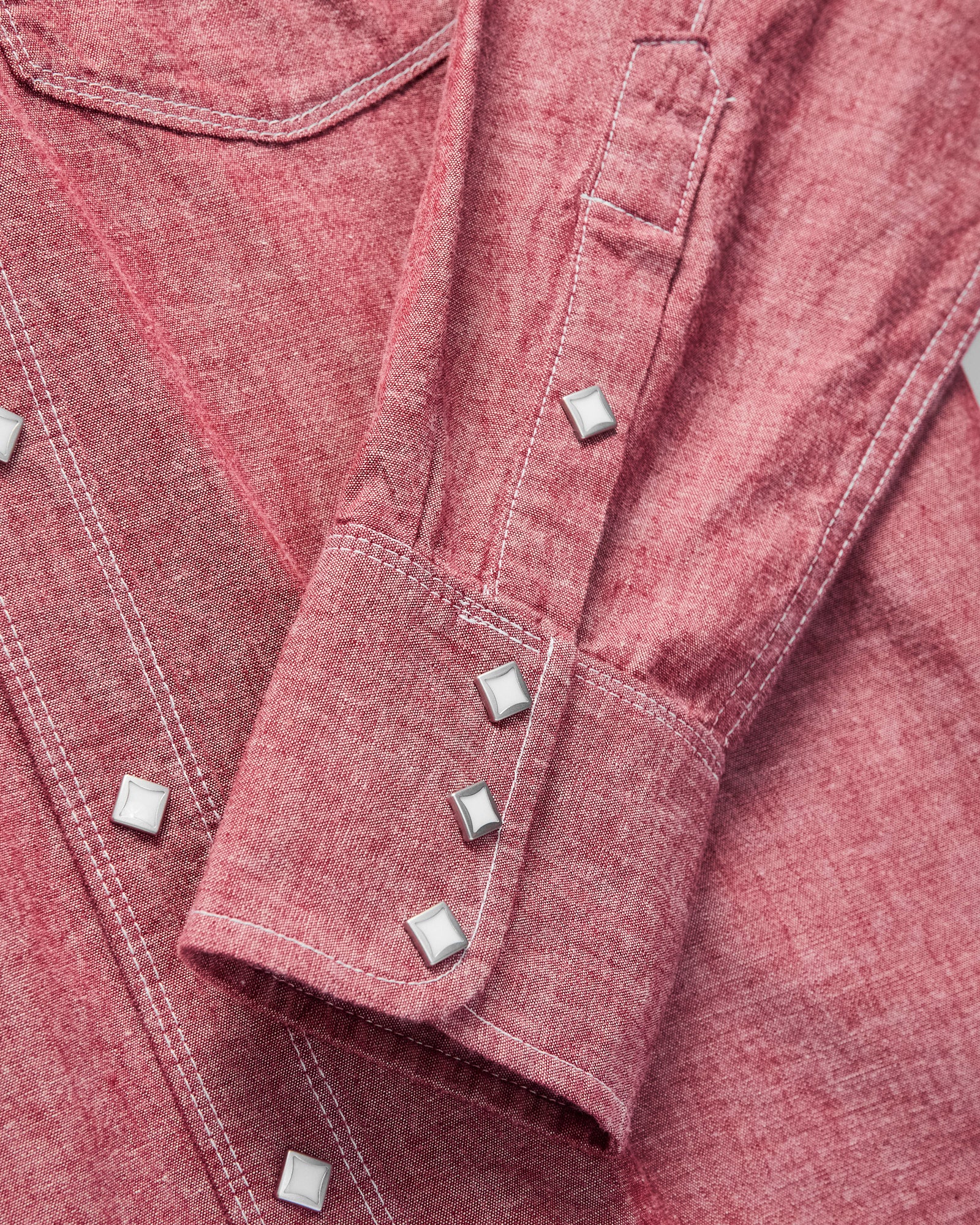 Calico Western Shirt in Dusty Red - Image 6