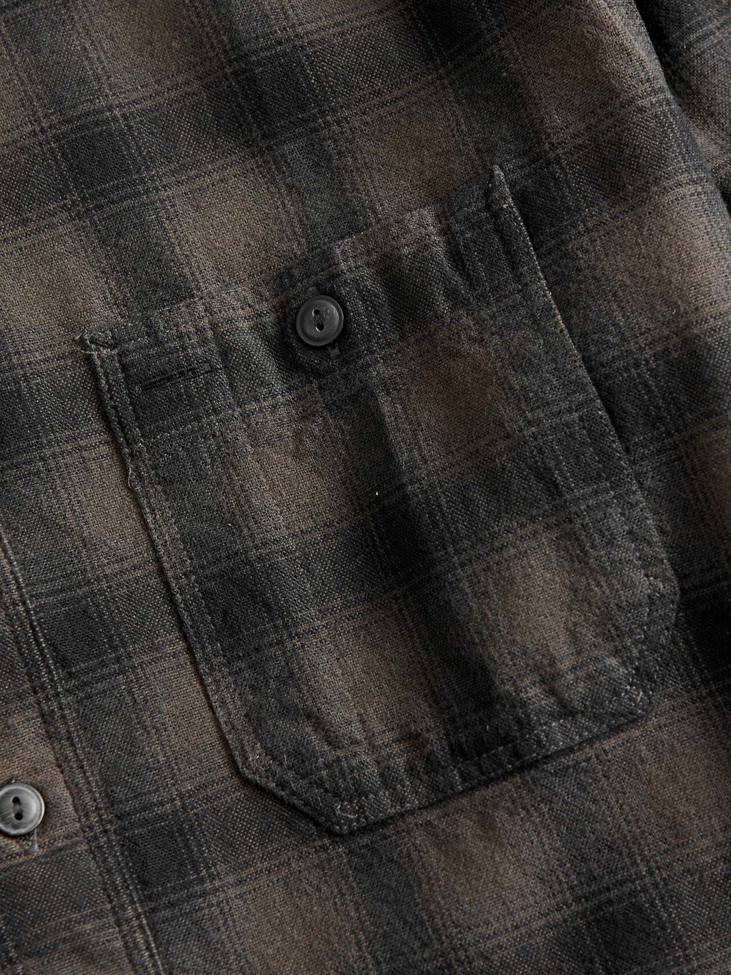 Cameron Canvas Workshirt in Black/Grey - Image 4