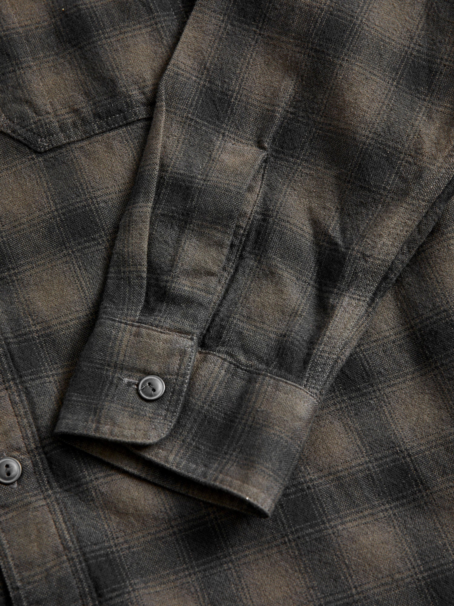 Cameron Canvas Workshirt in Black/Grey - Image 5