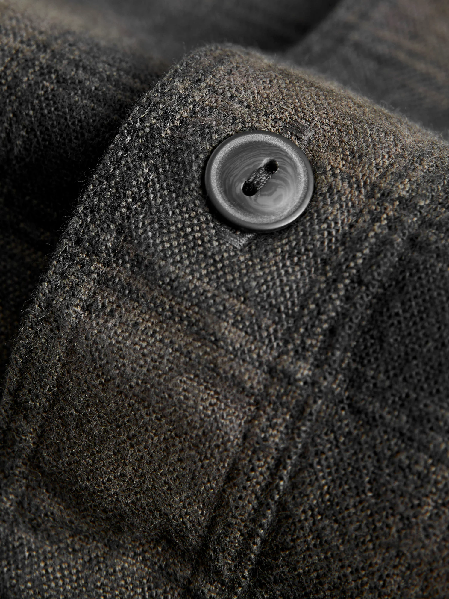 Cameron Canvas Workshirt in Black/Grey - Image 6