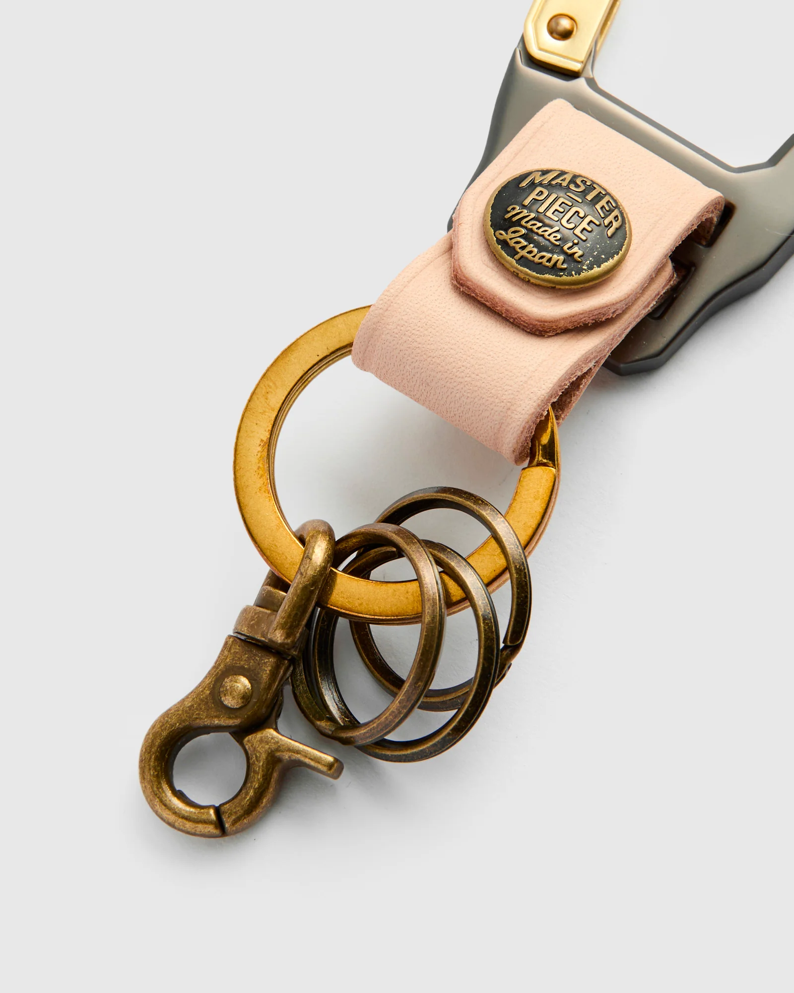 Carabiner Keychain in Beige - Image 3