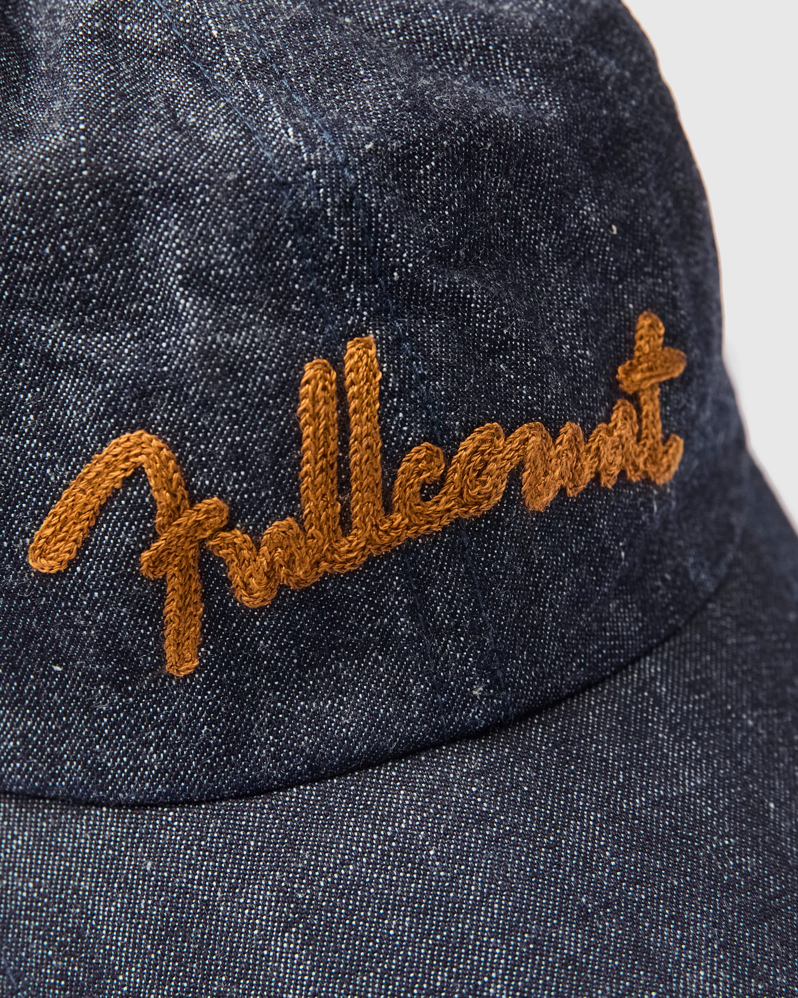 Chain Embroidery Denim Cap in Indigo Blue - Image 3