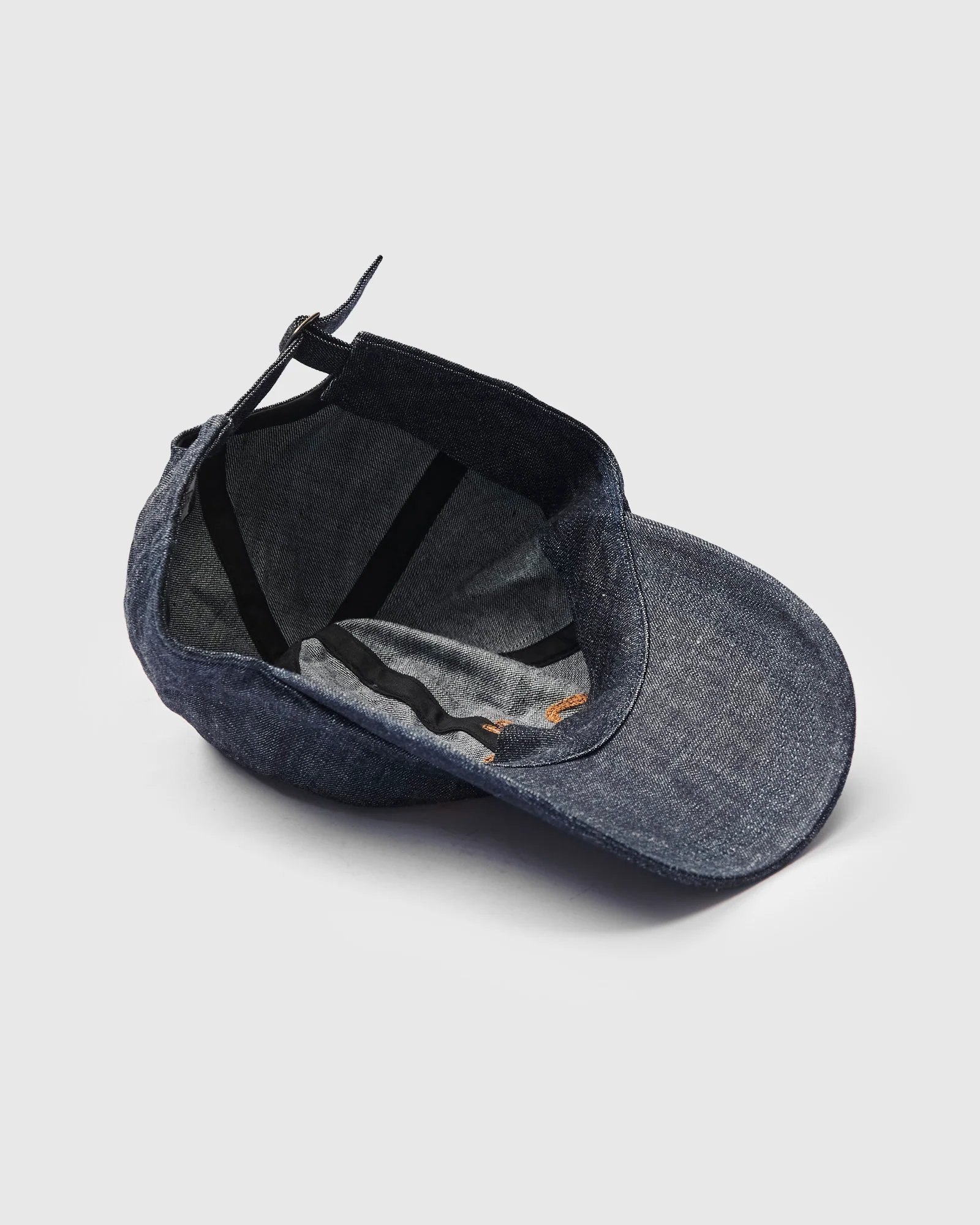Chain Embroidery Denim Cap in Indigo Blue - Image 6