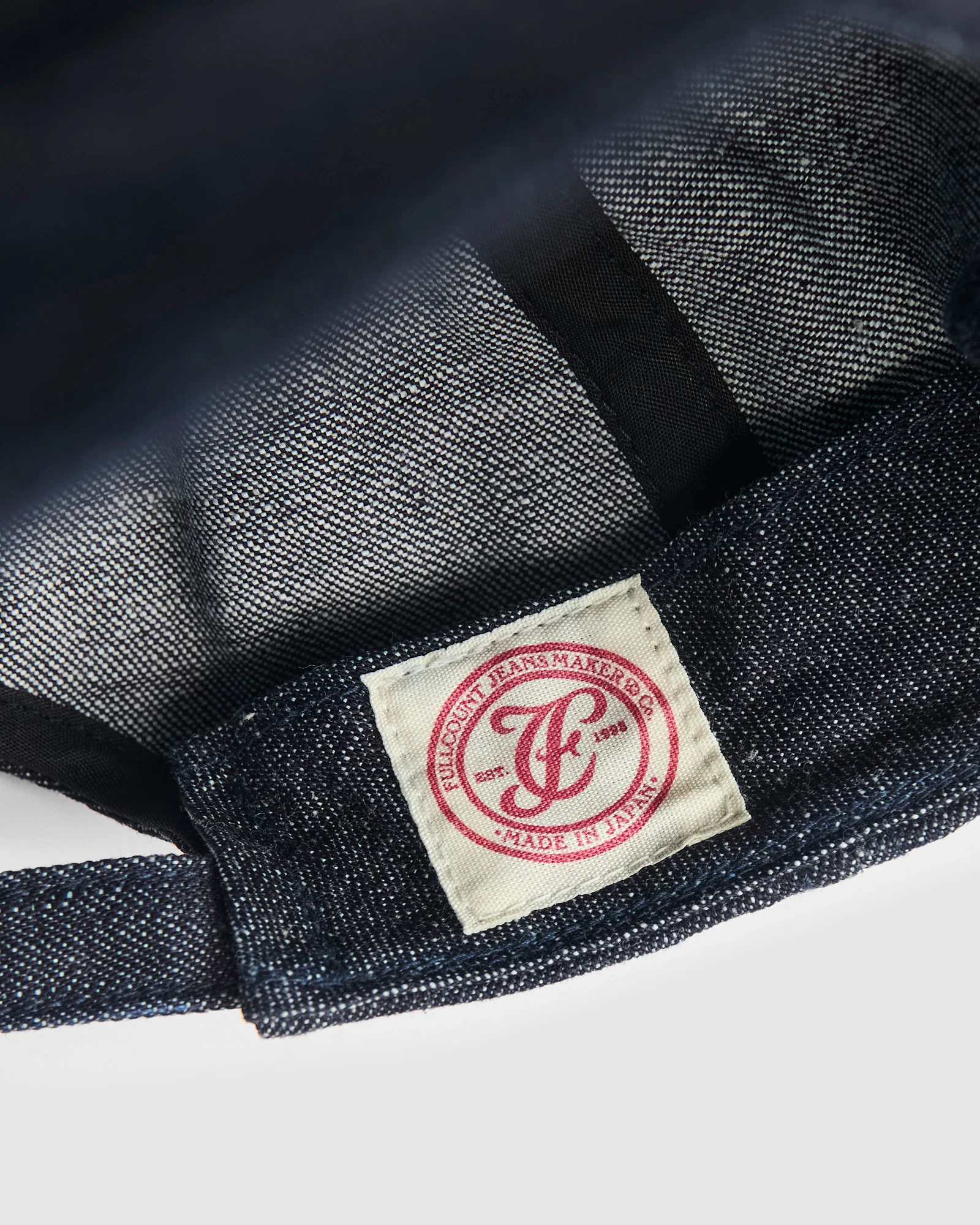 Chain Embroidery Denim Cap in Indigo Blue - Image 7