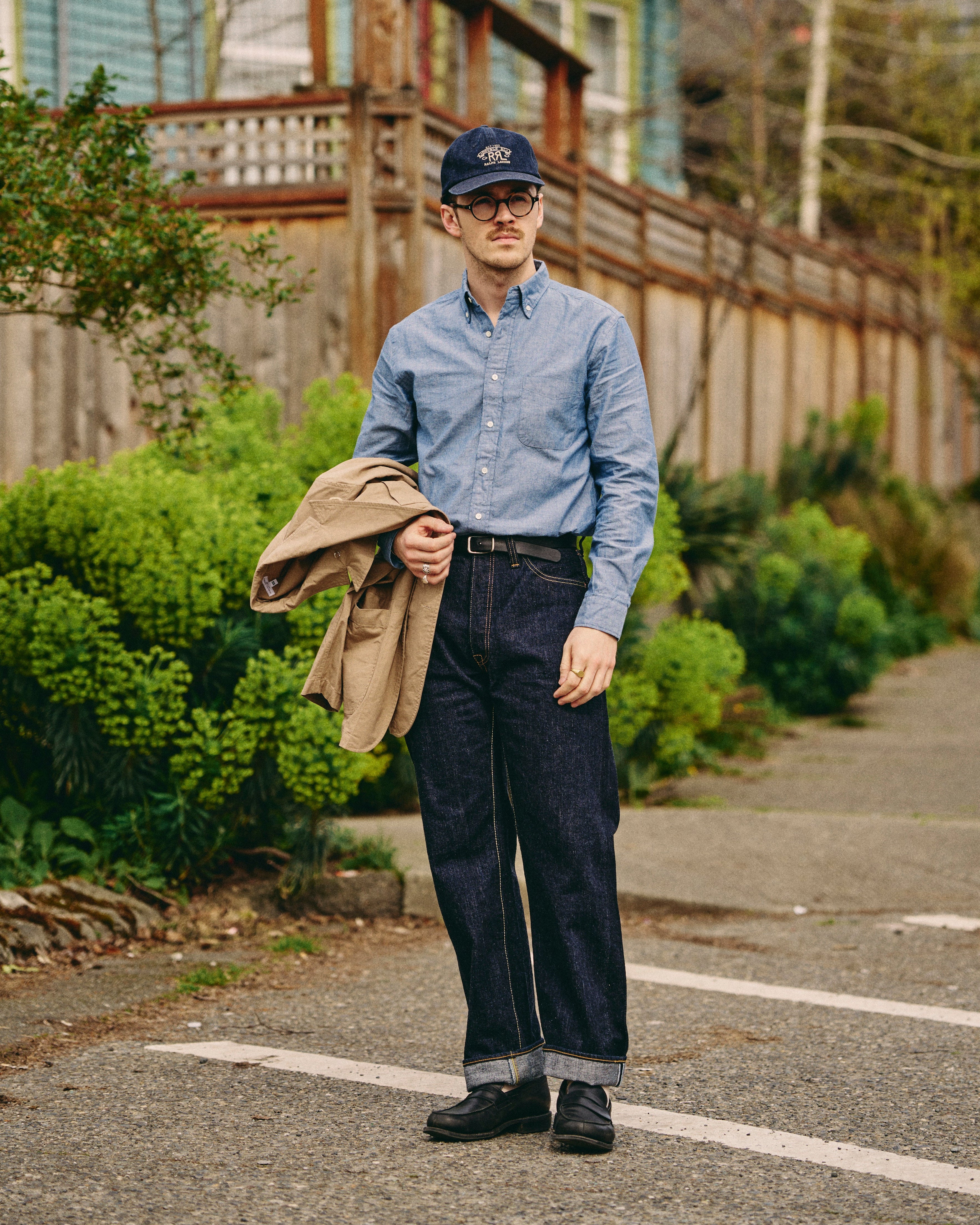 Chambray Button-Down Shirt in Blue - Image 2
