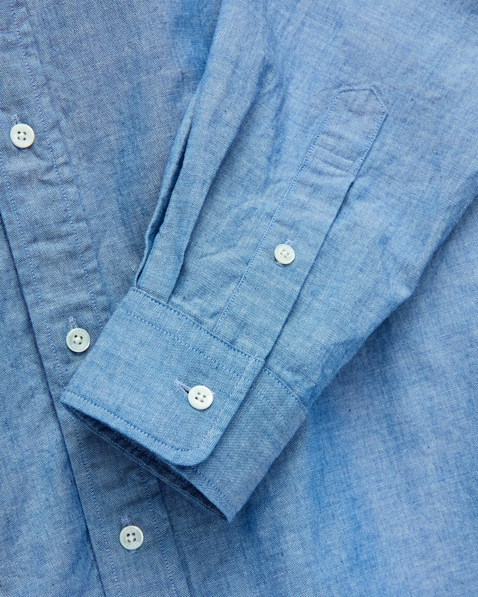Chambray Button-Down Shirt in Blue - Image 6