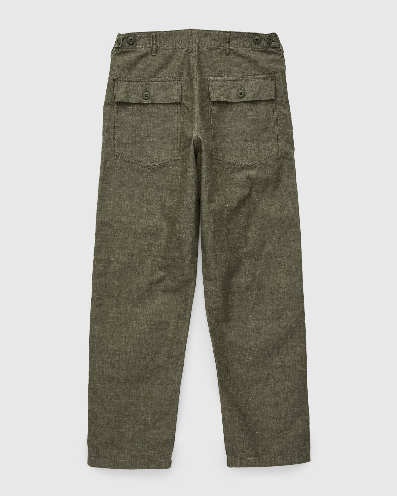 Chambray Straight Fatigue Pants in Dusty Olive - Image 2