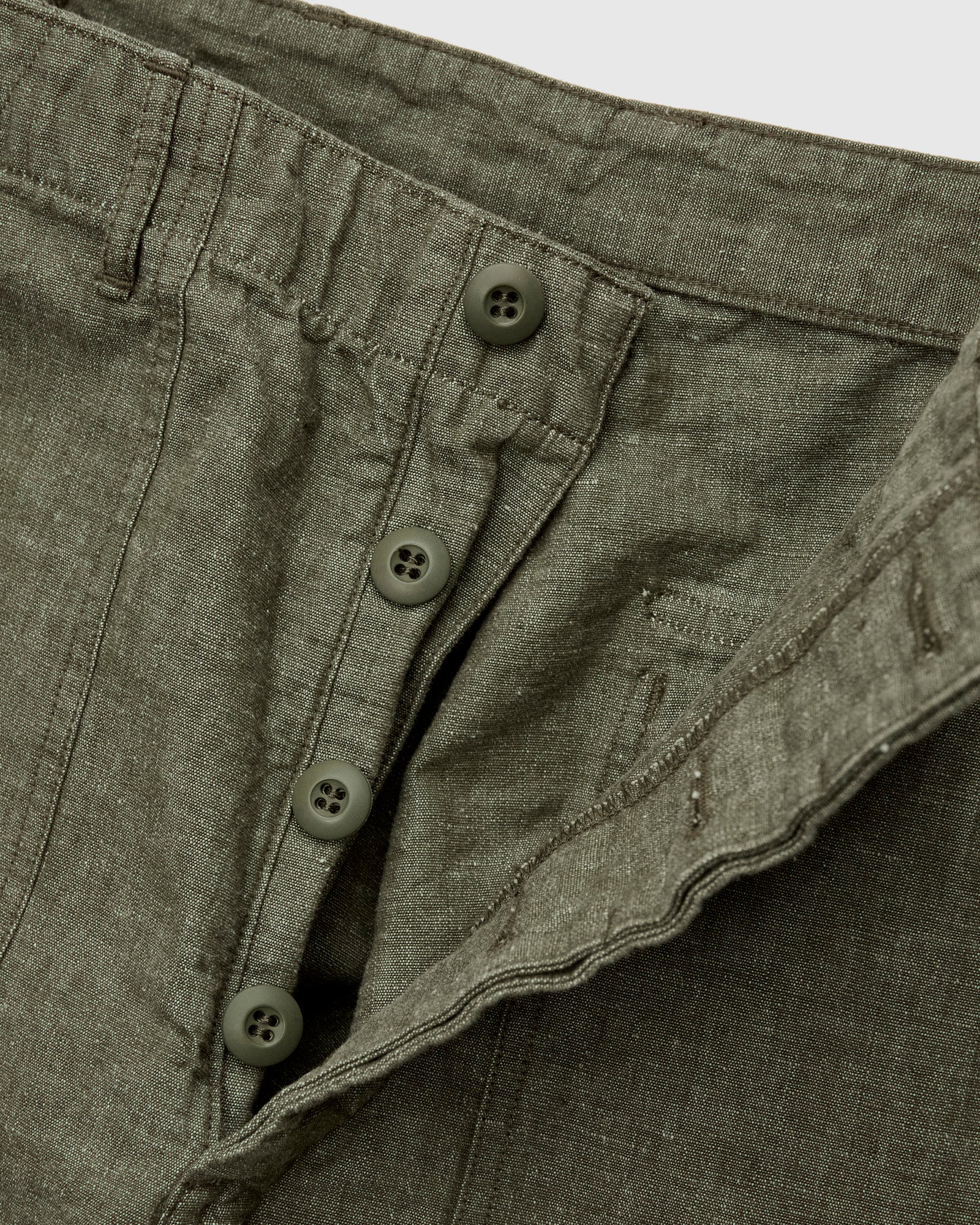 Chambray Straight Fatigue Pants in Dusty Olive - Image 6