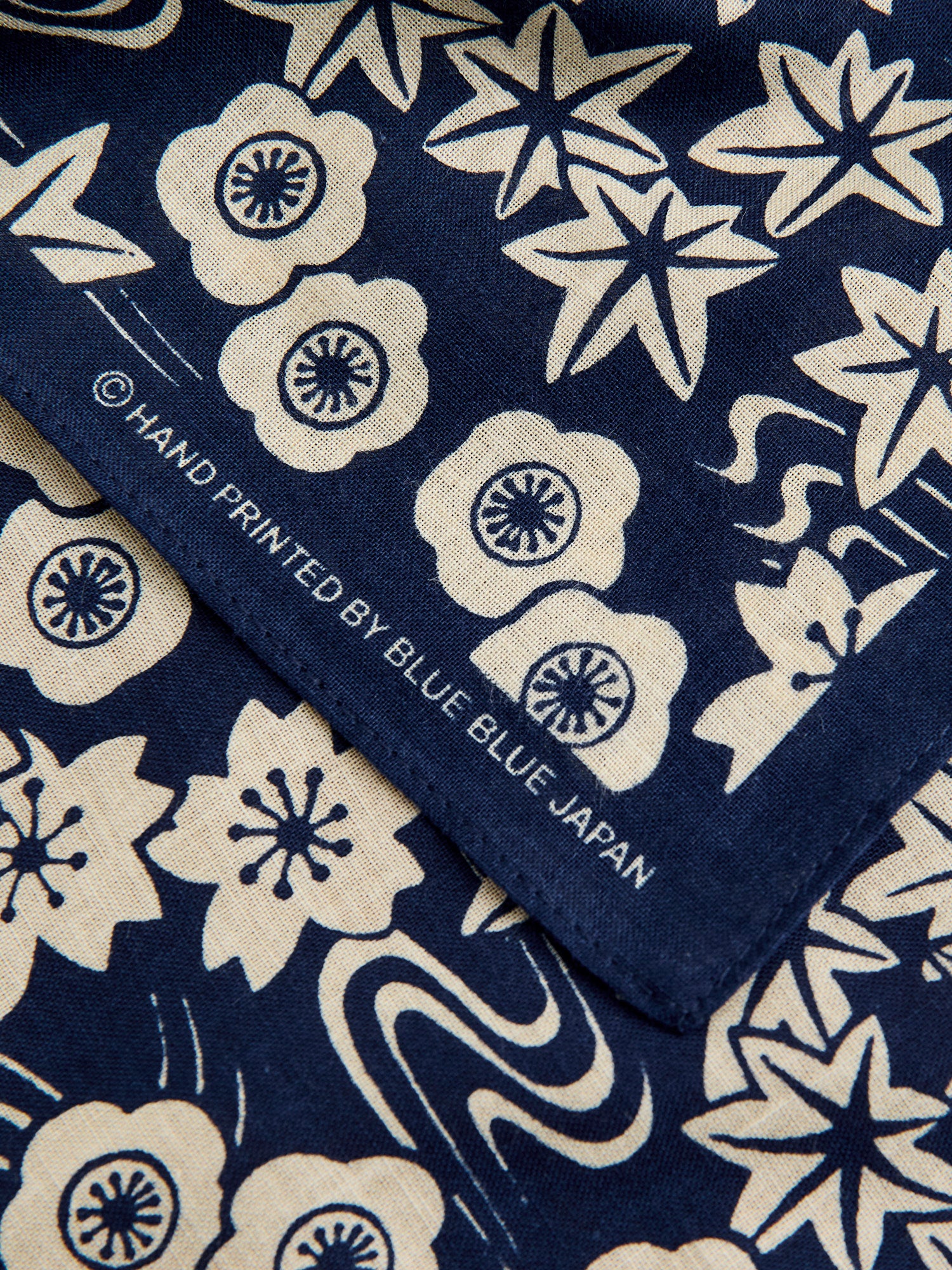 "Chiyogami-Sakura" Bandanna in Dark Navy - Image 3