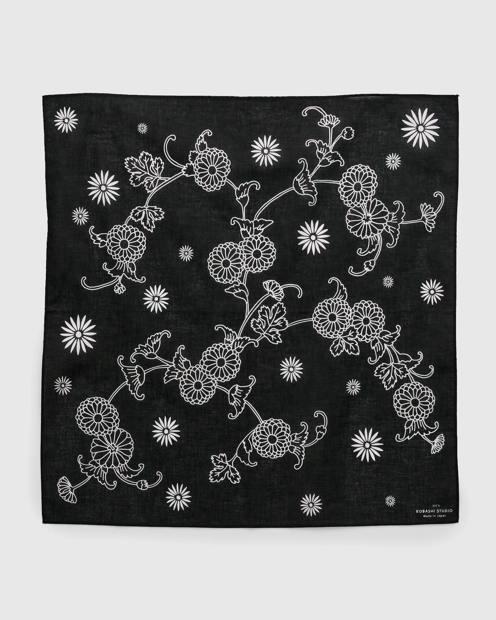 Chrysanthemum Bandana in Black