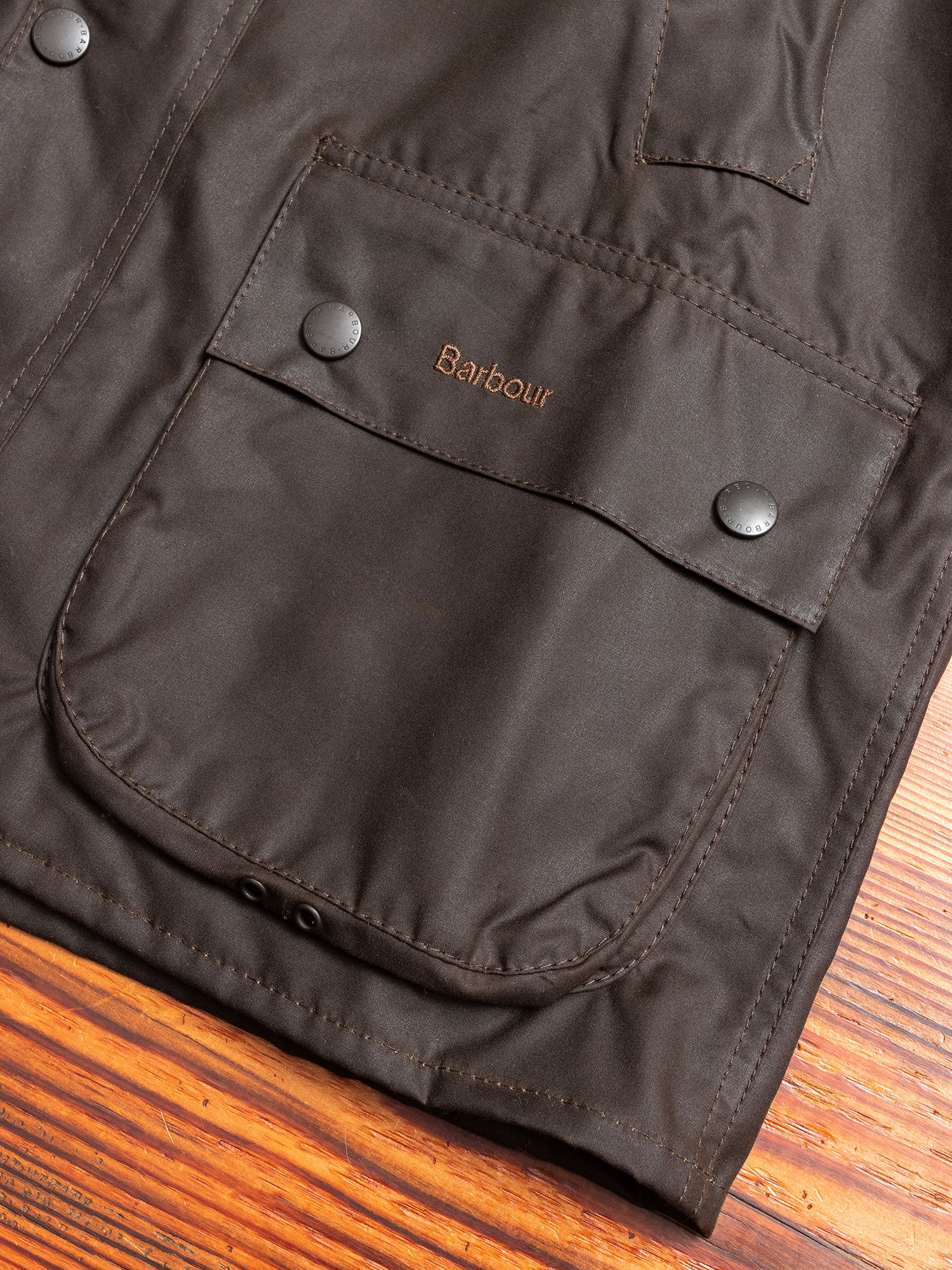 "Classic Bedale" Wax Jacket in Olive - Image 9