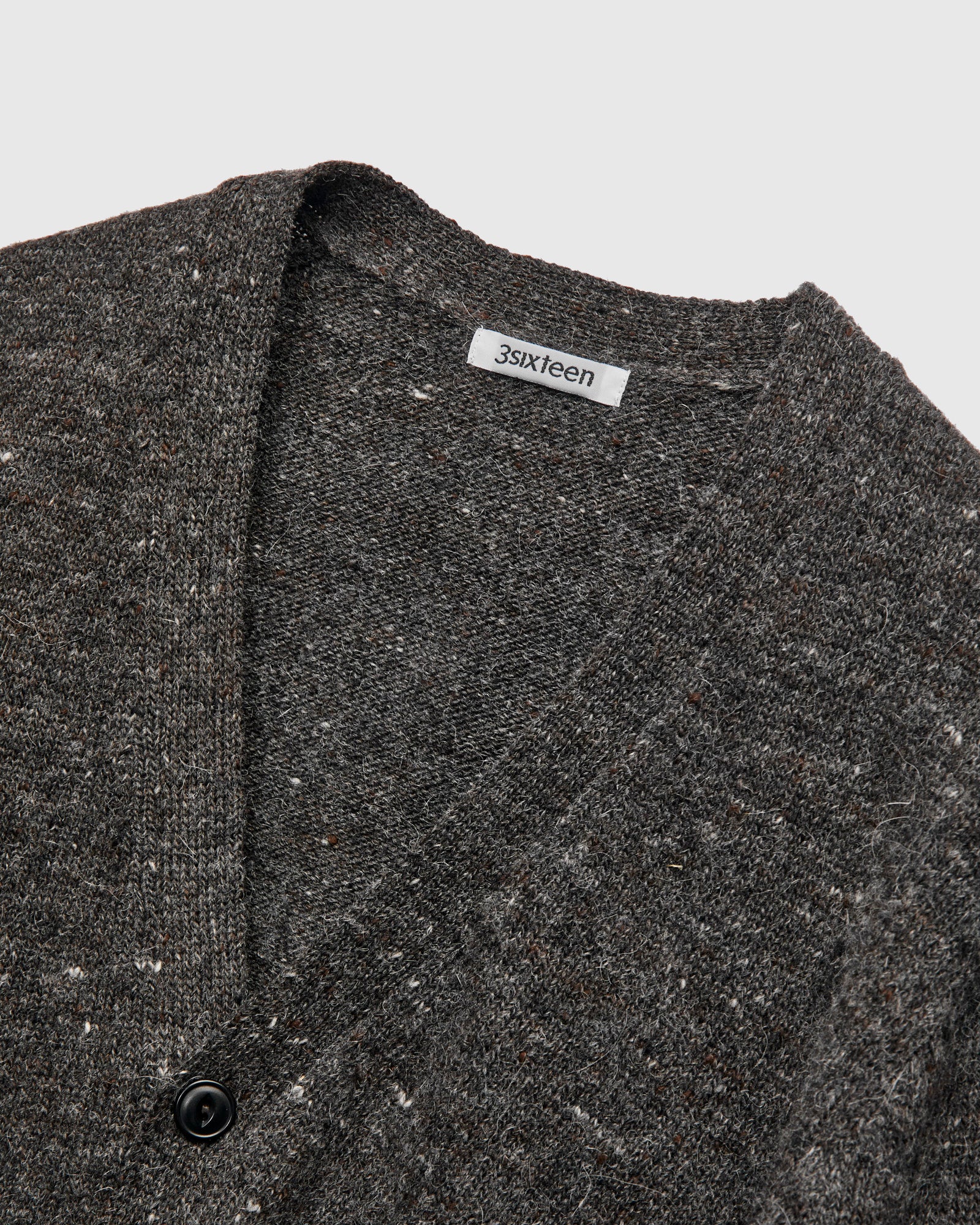 Alpaca Classic Cardigan in Pewter Tweed - Image 6