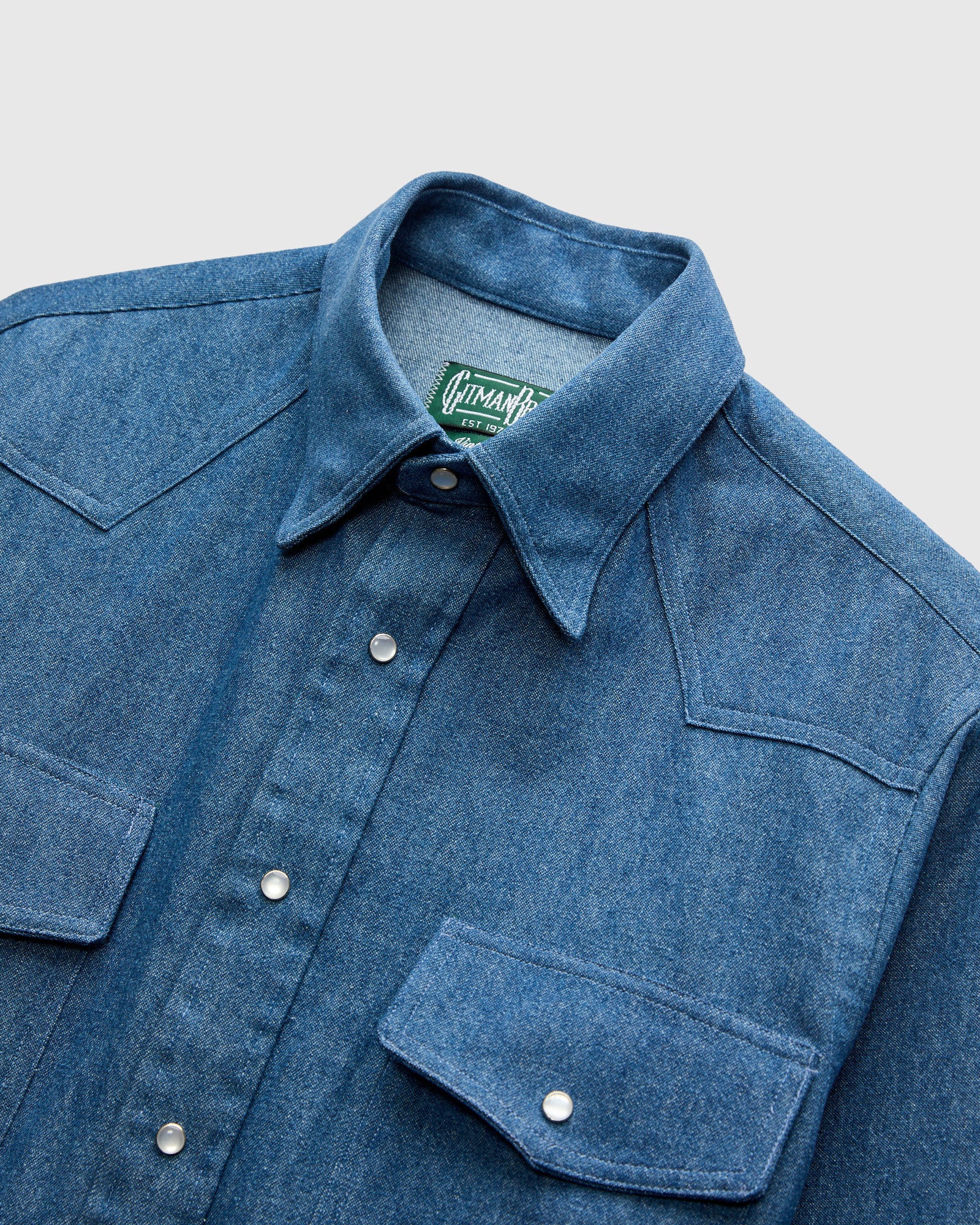 Classic Denim Western Shirt in Blue - Image 3