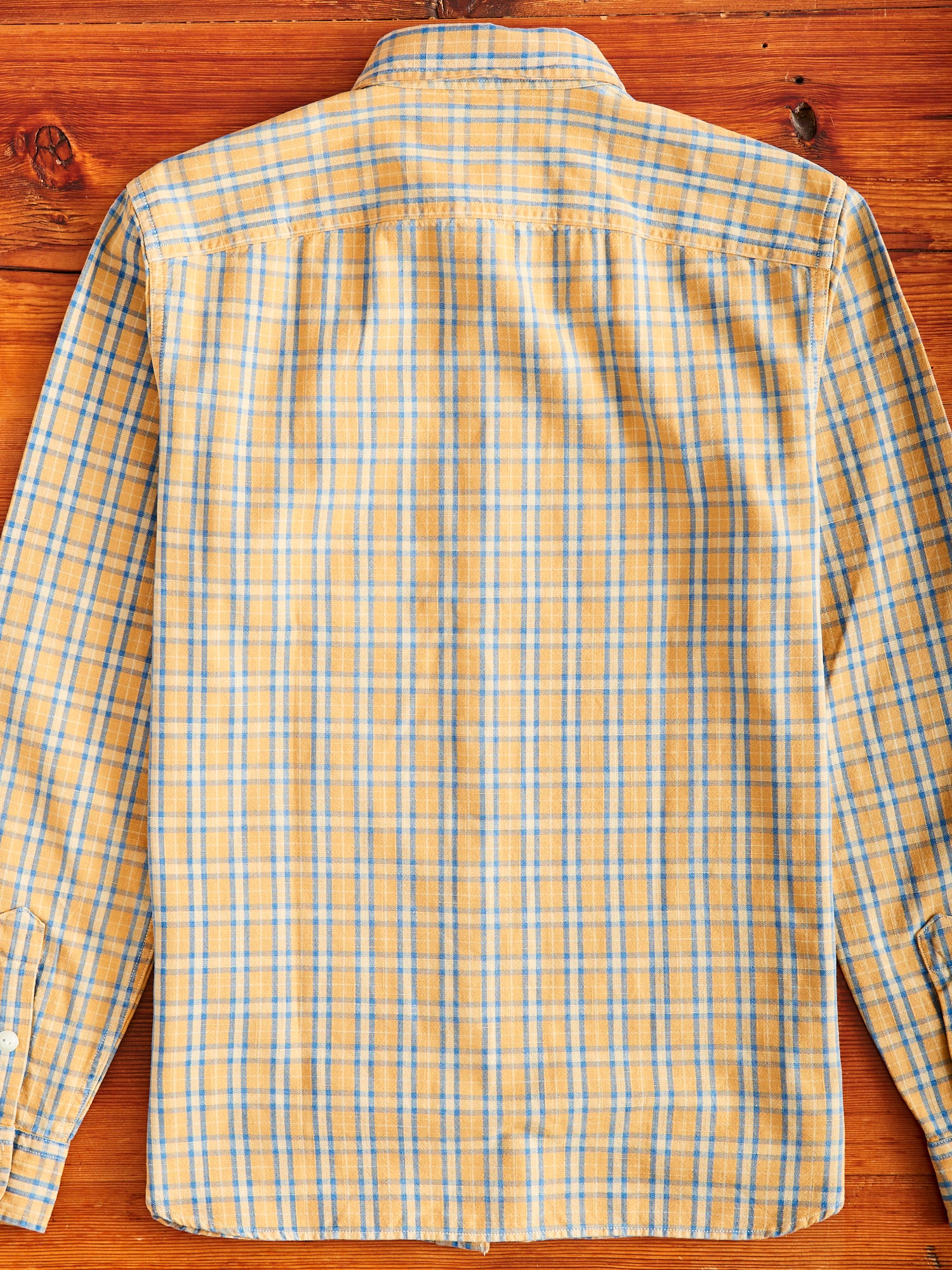 Cody Work Shirt in Tan/Indigo - Image 9