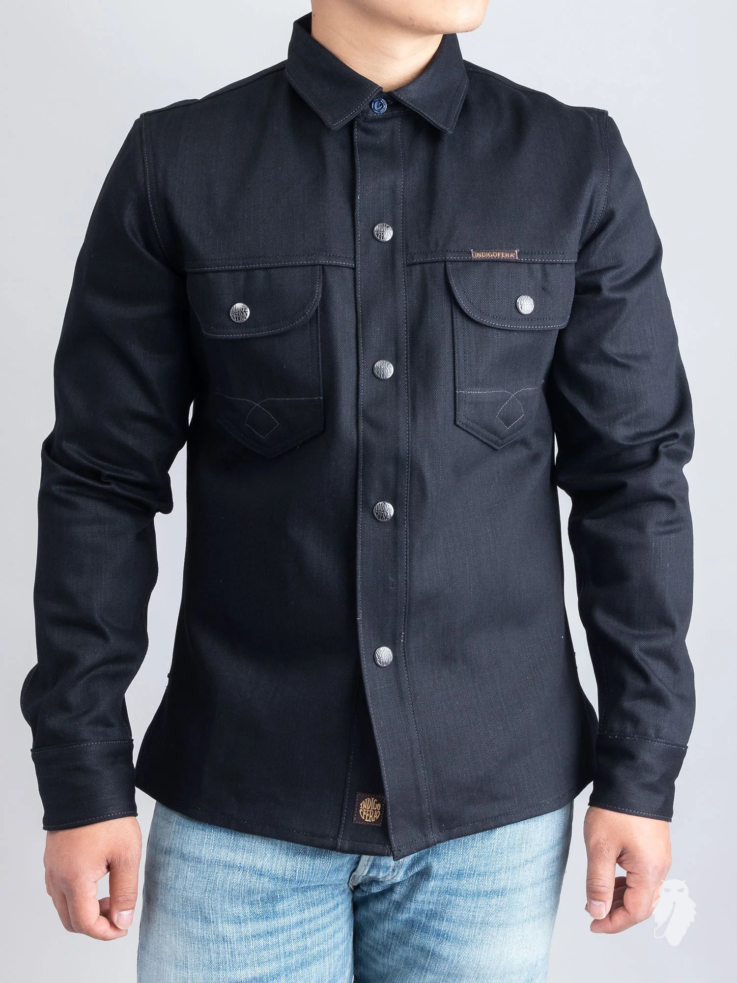 Copeland 14oz Denim Shirt in Black - Image 2