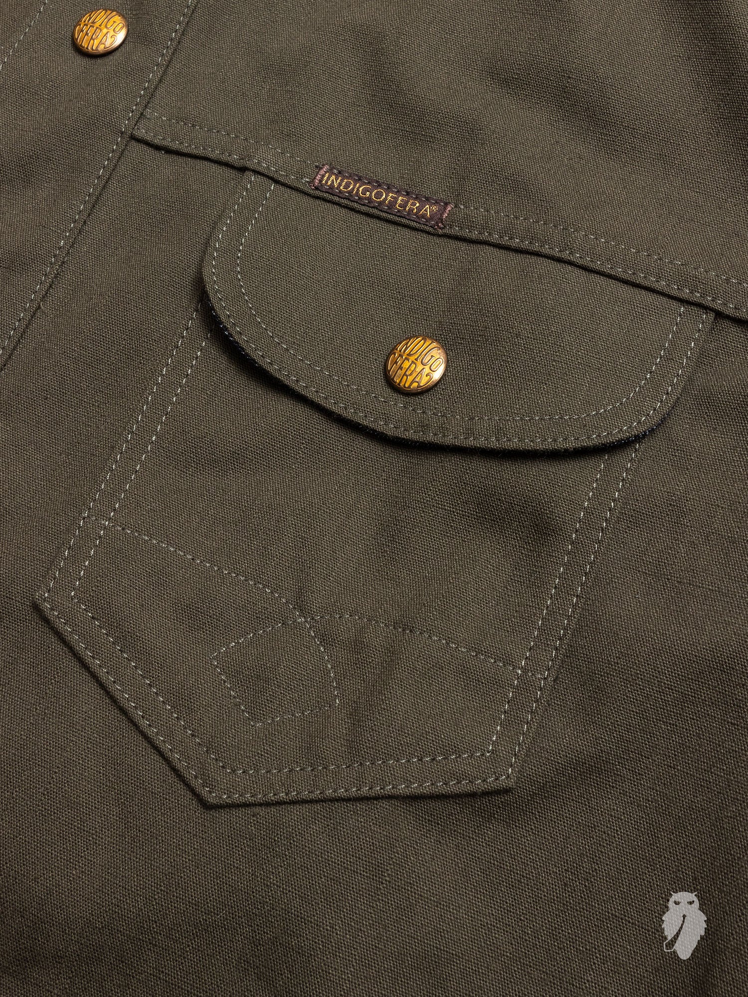 Copeland Canvas Shirt in Dark Green - Image 4