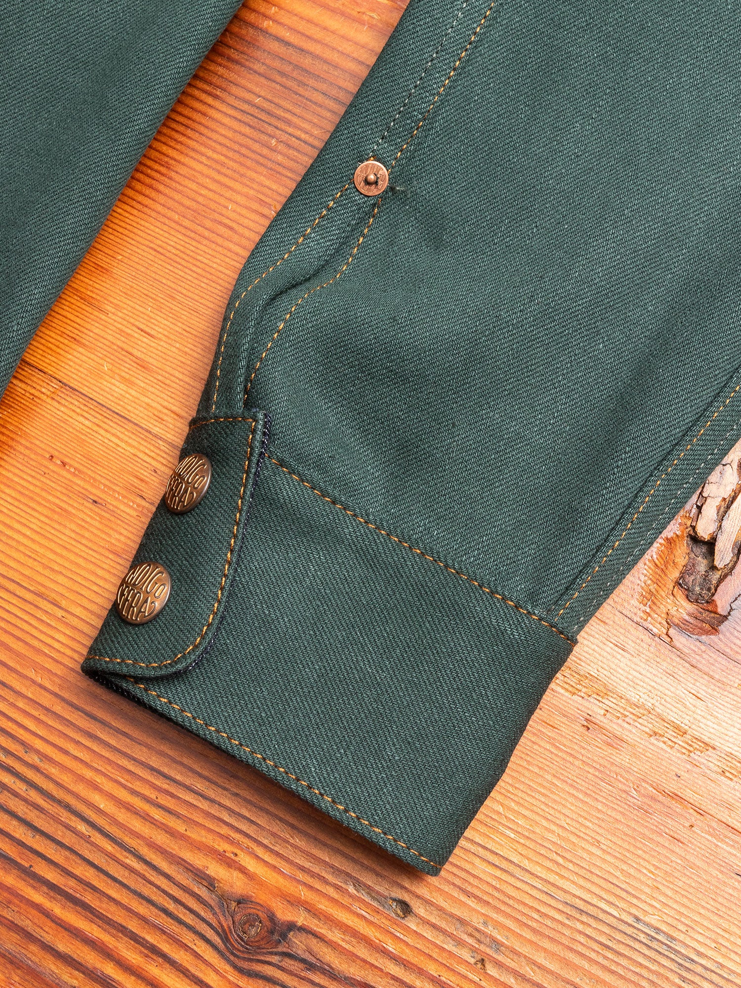 Copeland Selvedge Denim Shirt in Cripple Creek Green - Image 6