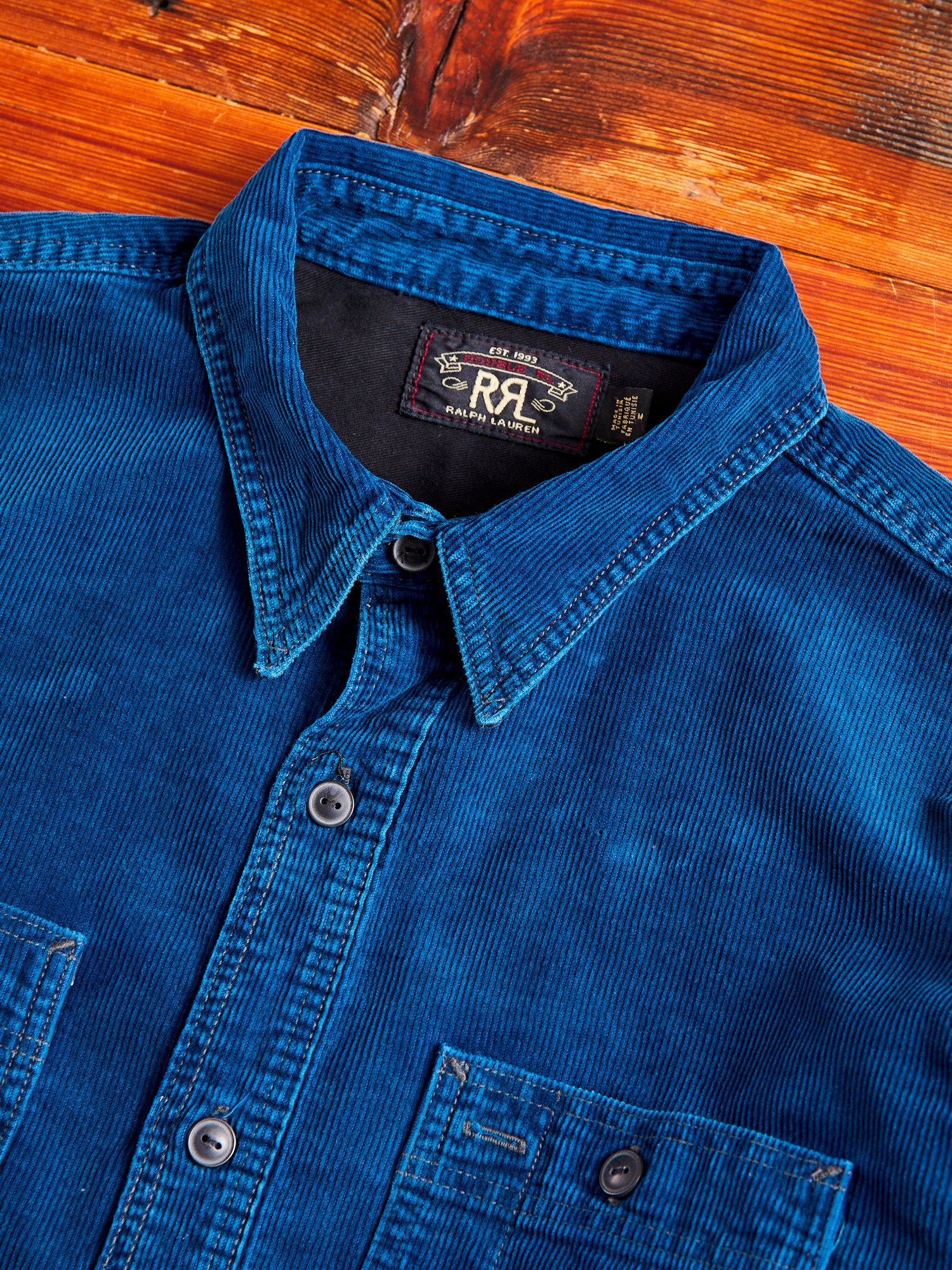 Cameron Corduroy Workshirt in Medium Indigo Wash - Image 3