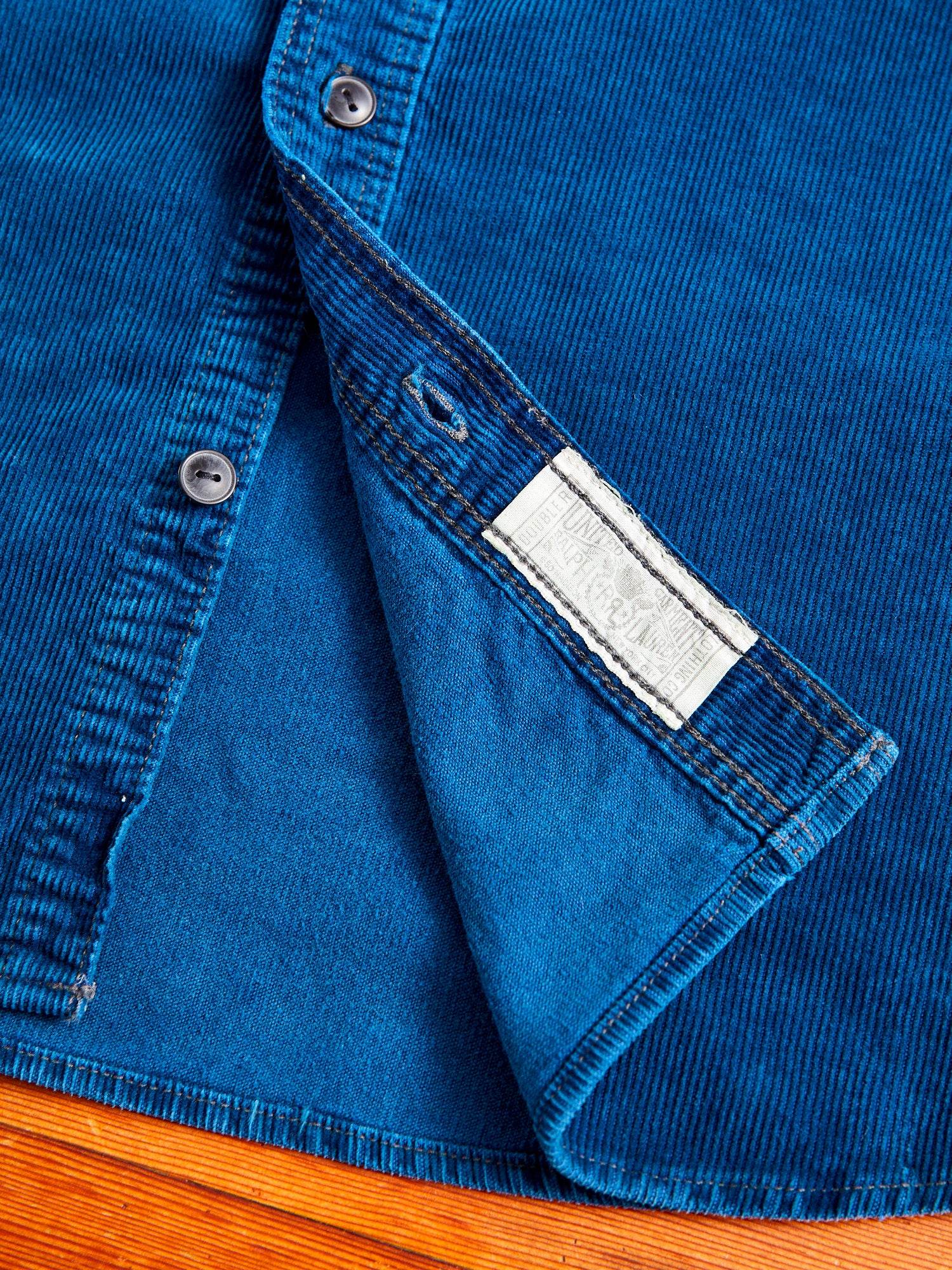 Cameron Corduroy Workshirt in Medium Indigo Wash - Image 6